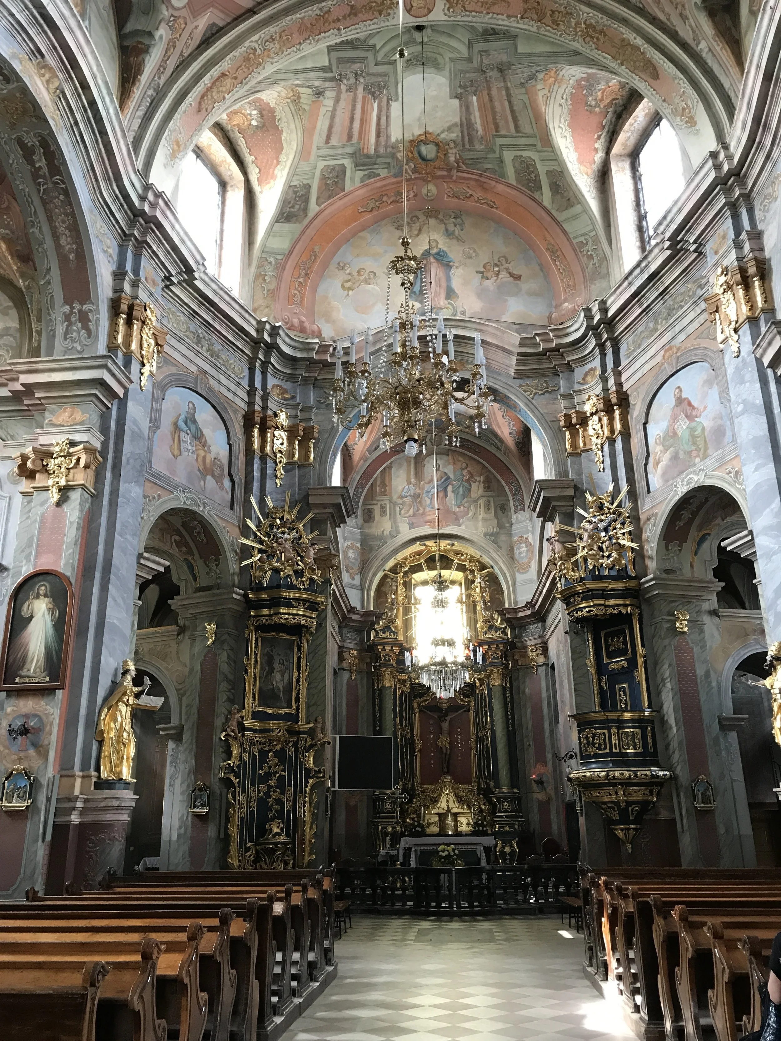 Interior of The Parish Church of the Apostles, the Messengers, in Chelm, Poland 