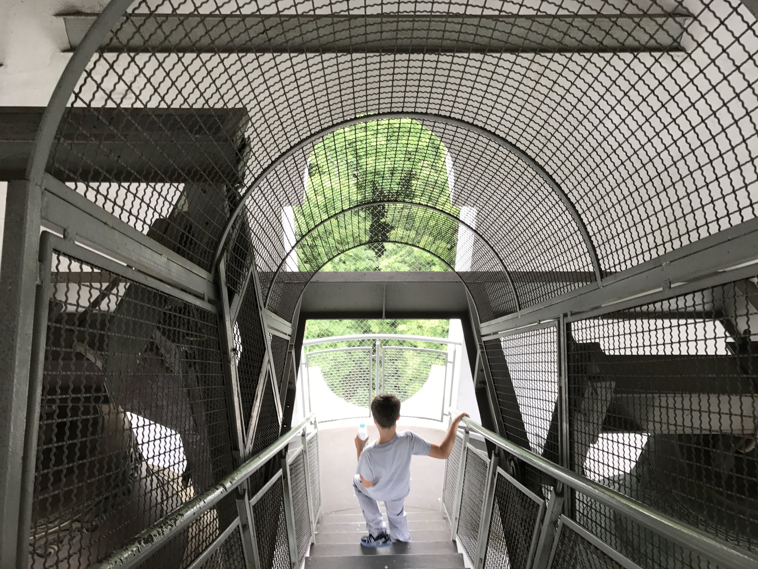 Walking down the Bell Tower Stairs in Chelm, Poland