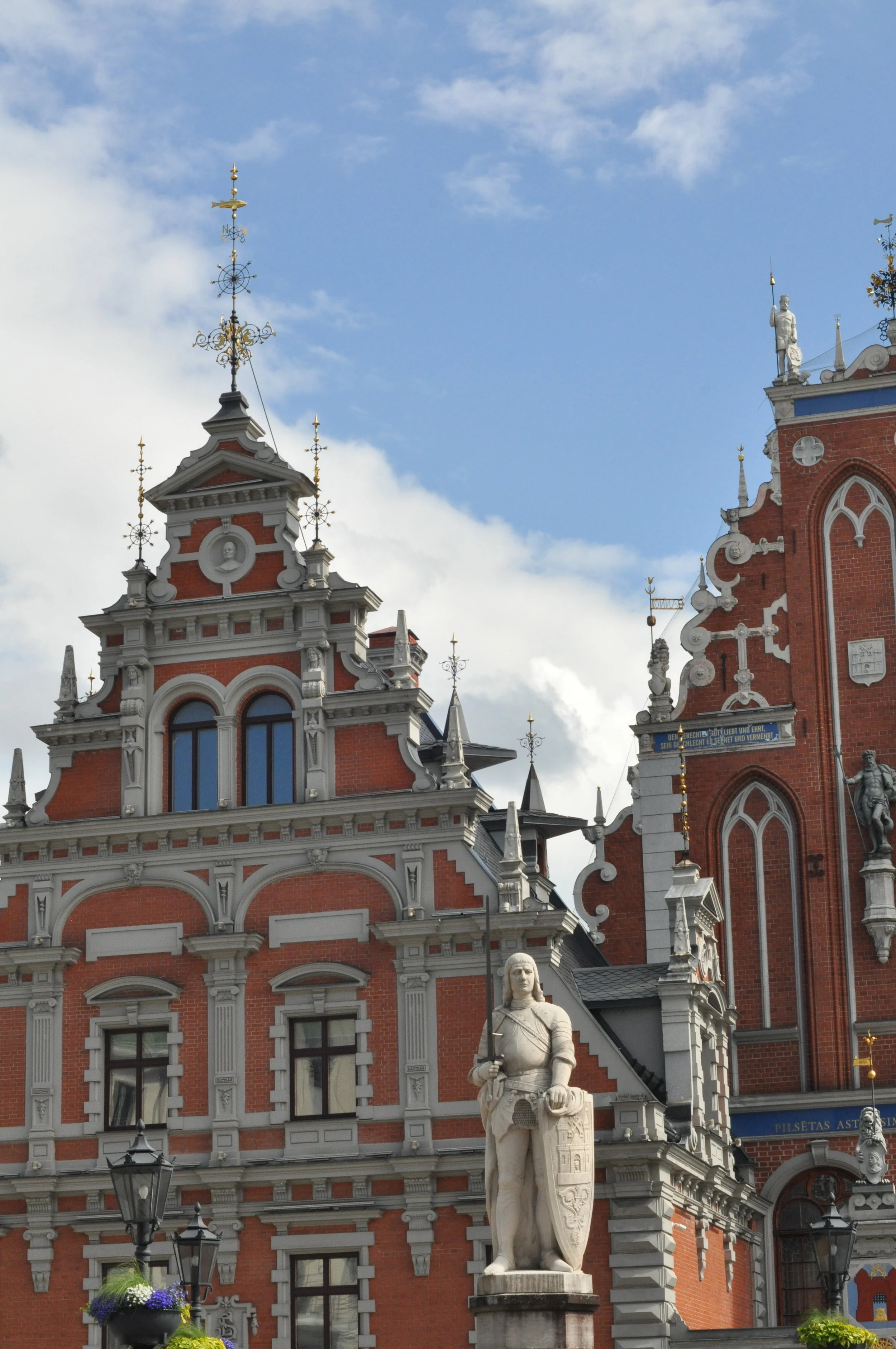 Statue of Roland outside of the House of the Blackheads in Riga, Latvia 