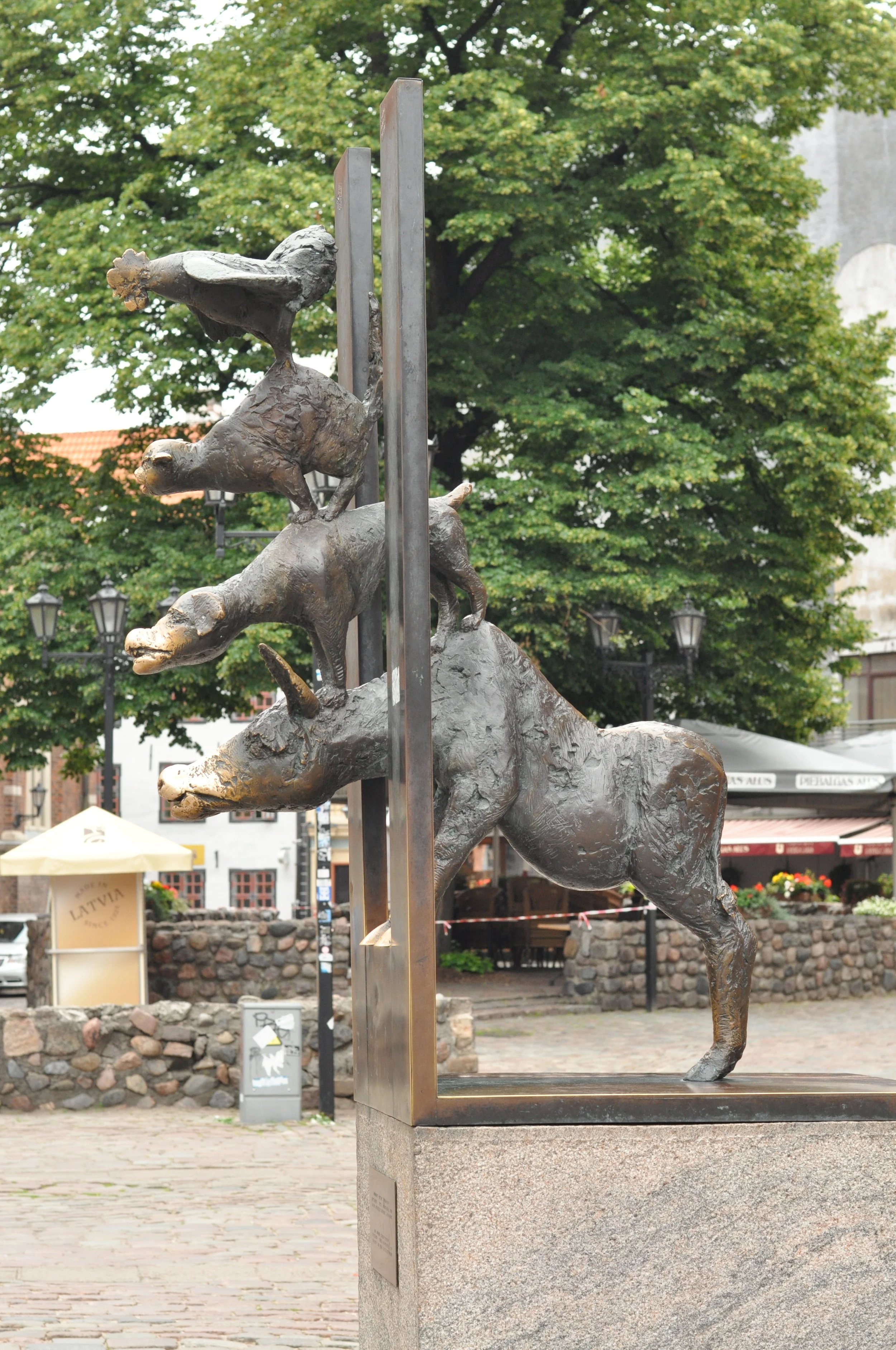 Bremen Town Musicians Statue in Riga, Latvia 