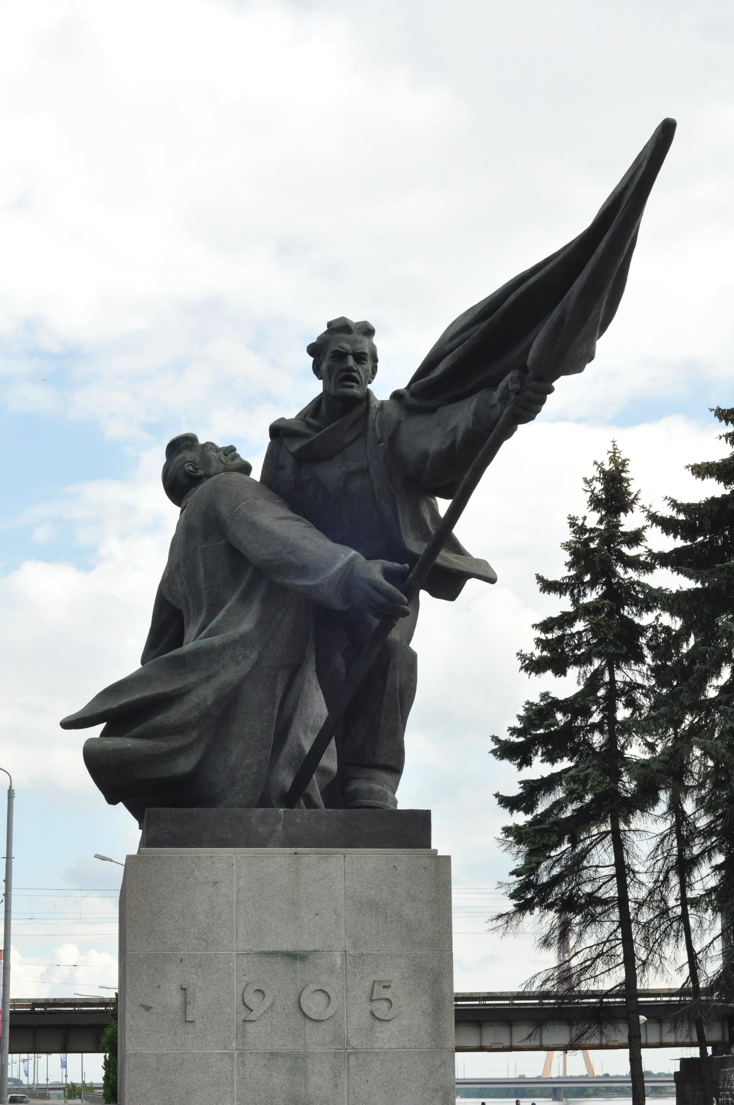 Statue commemorating 1905 Bloody Sunday in Riga, Latvia 