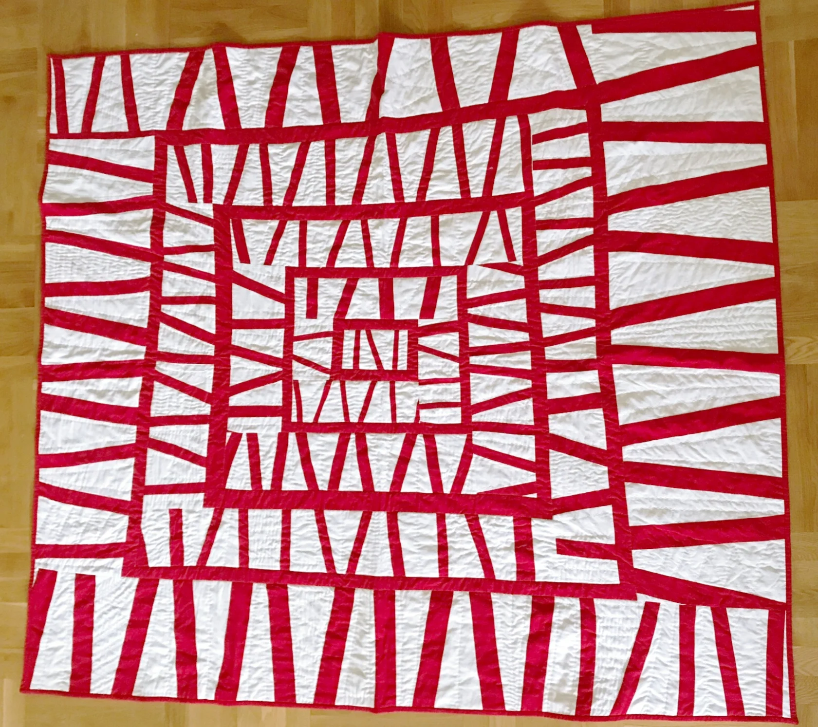 Modern Improv Quilt made with reused materials