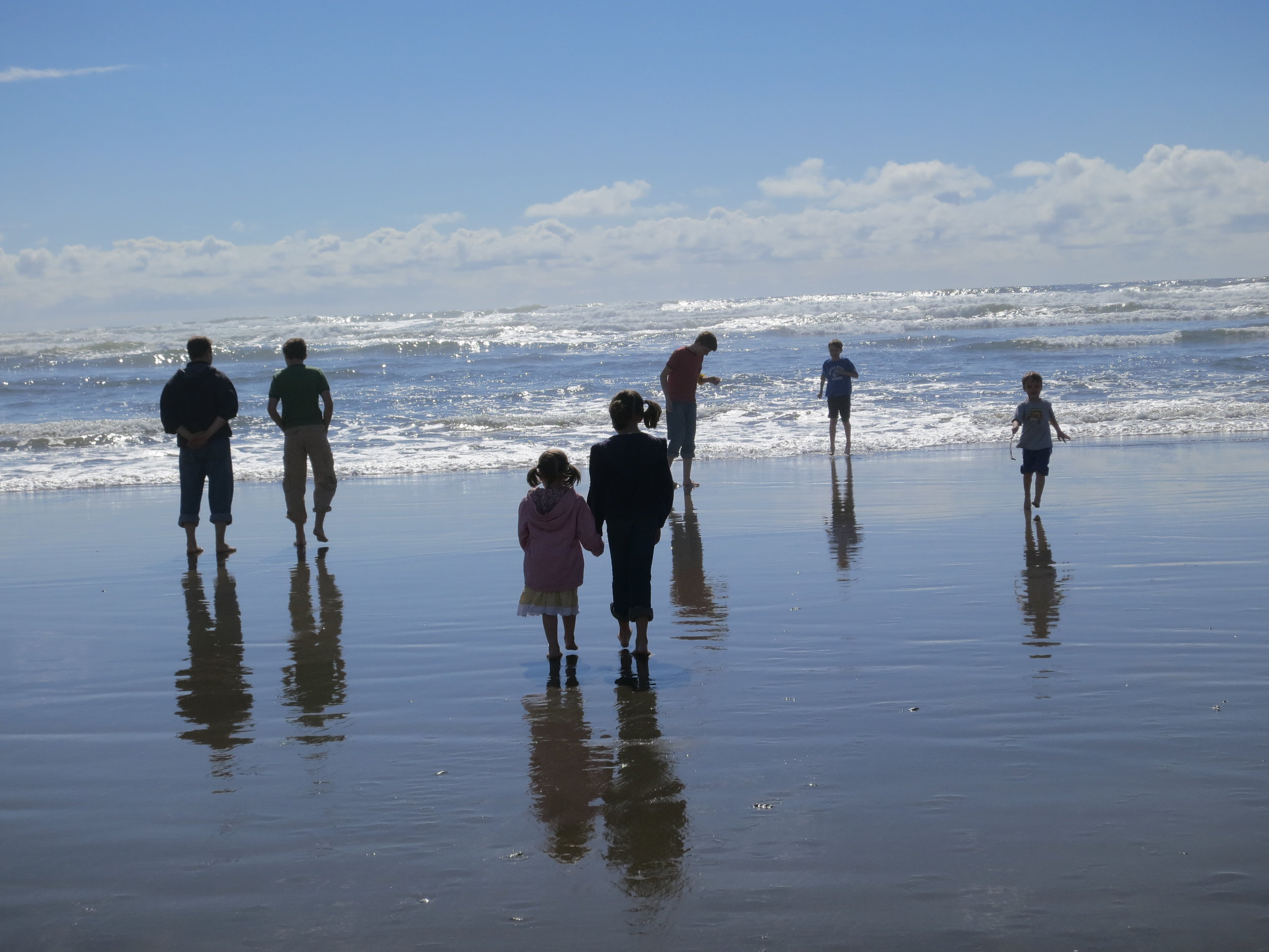 Reflections at the beach at the Oregon Coast