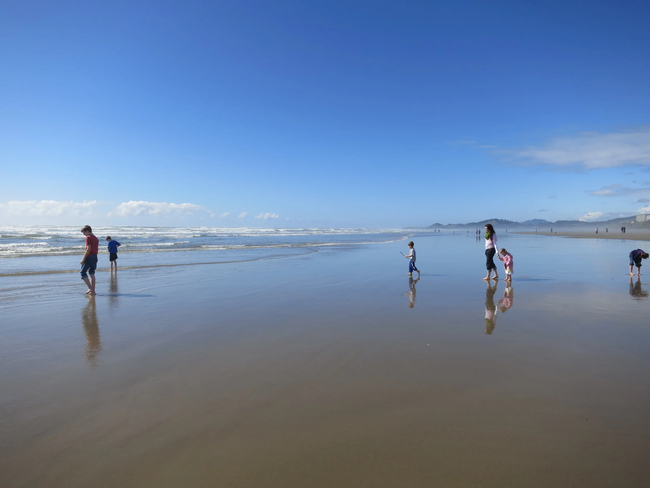 Playing in the surf on the Oregon Coast