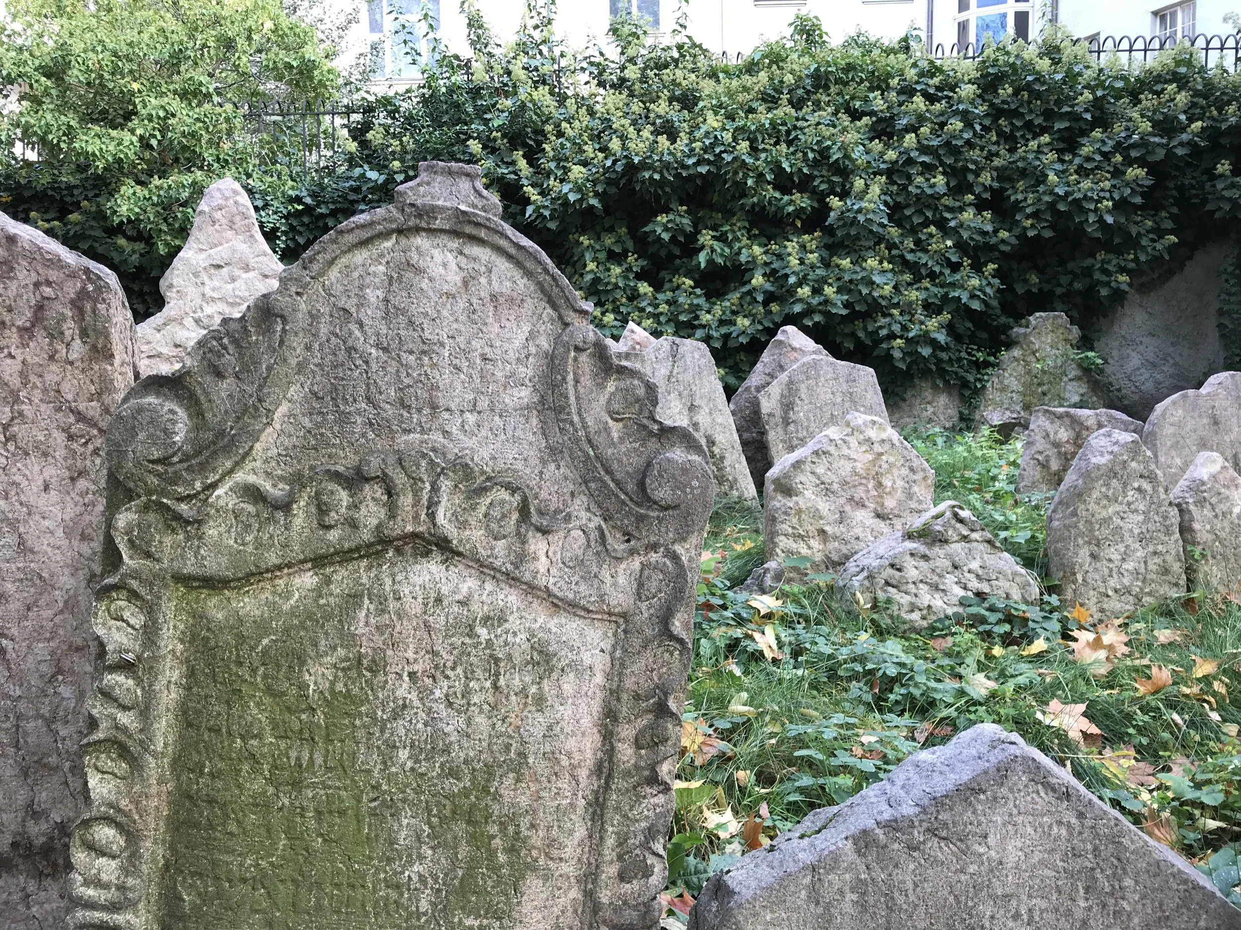 Tombstones in the Jewish Cemetery in Prague, Czech Republic