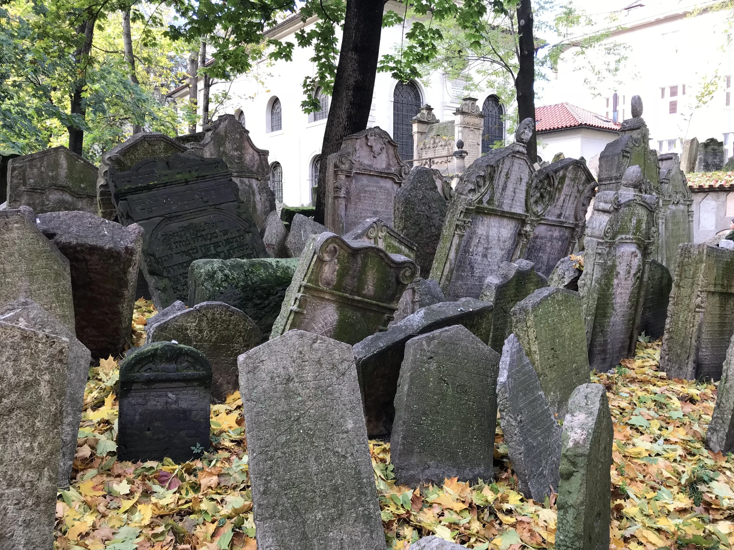 Tombstones in the Jewish Cemetery in Prague, Czech Republic