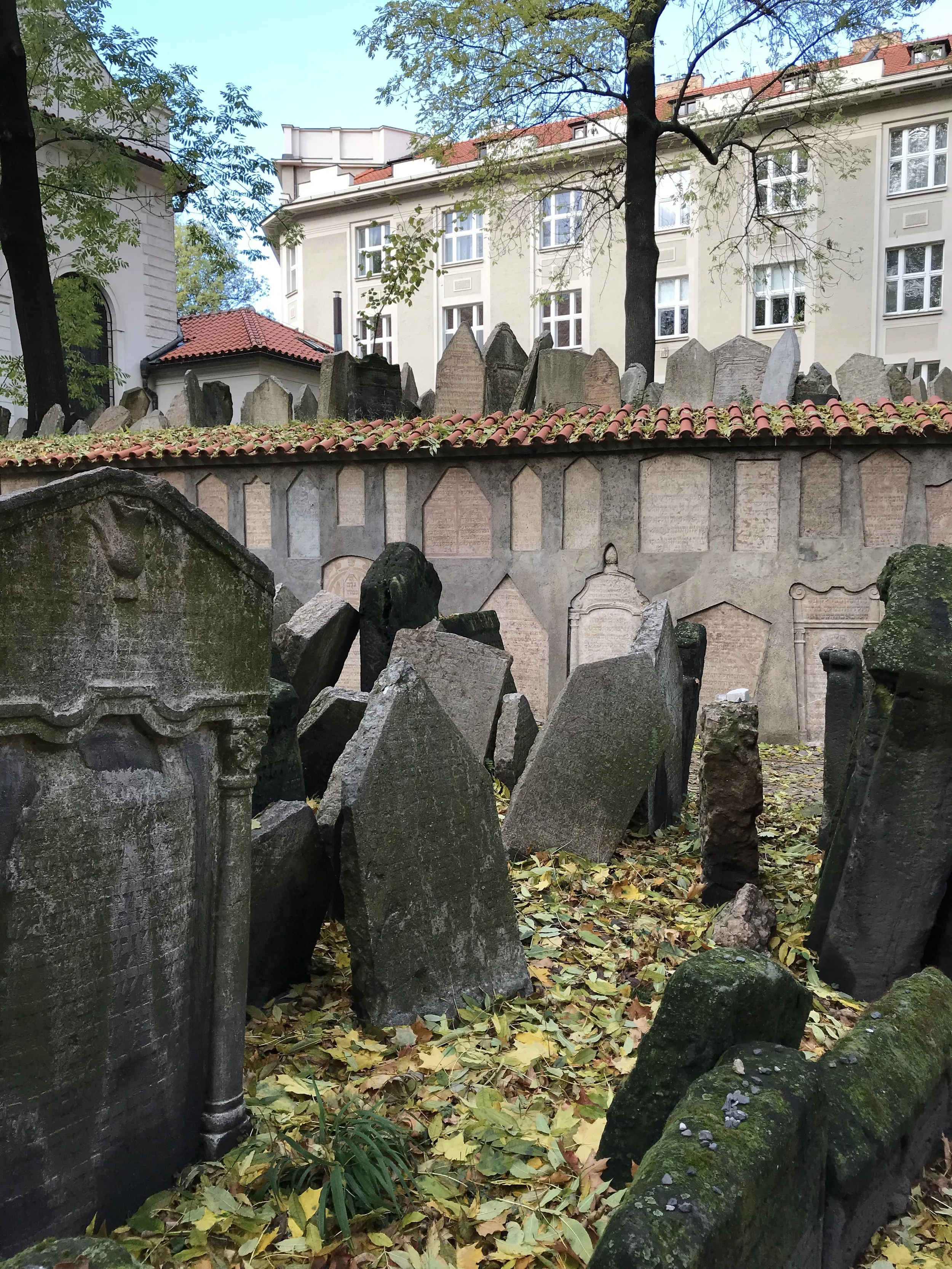 Tombstones in the Jewish Cemetery in Prague, Czech Republic