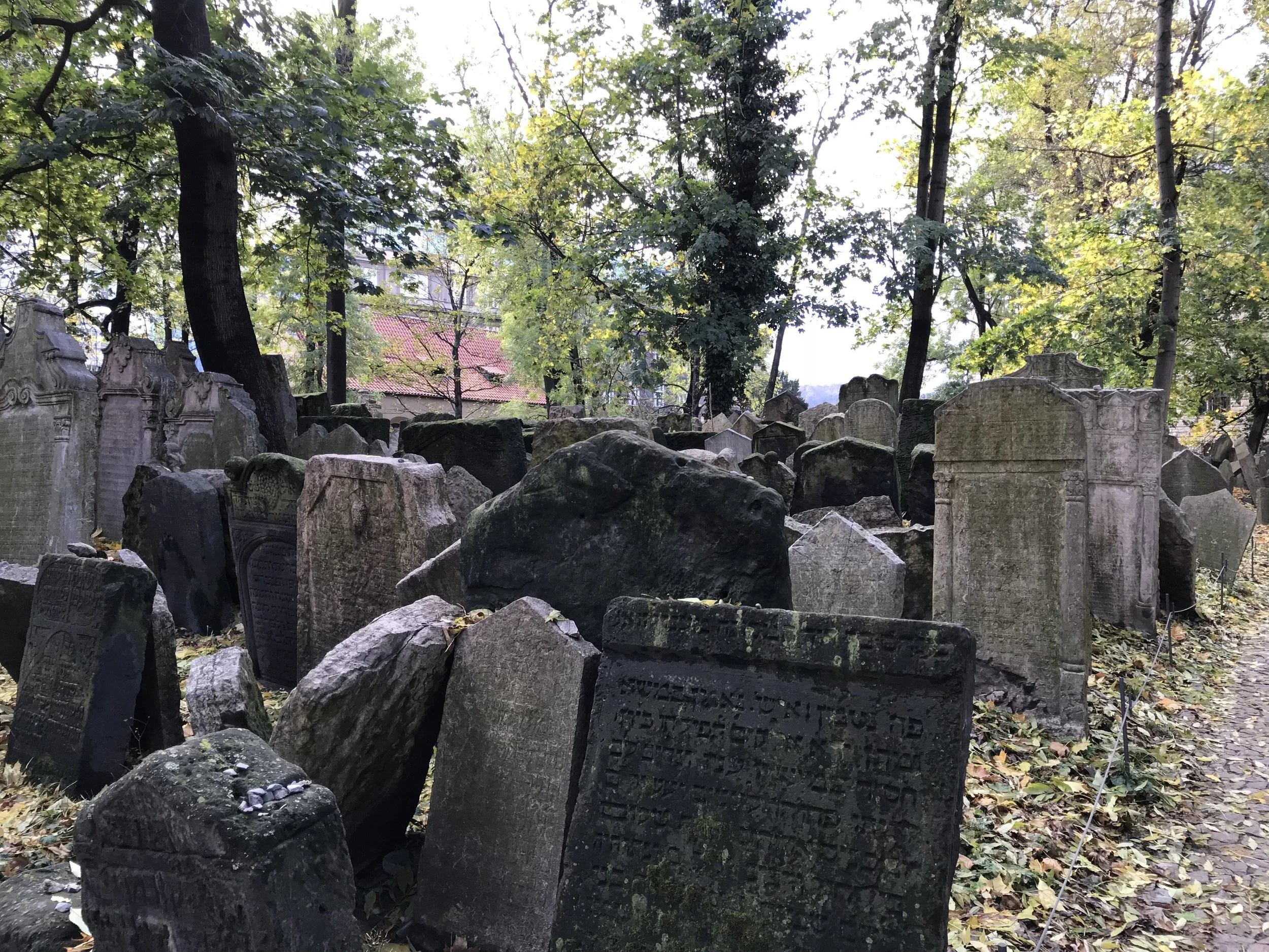 Tombstones in the Jewish Cemetery in Prague, Czech Republic