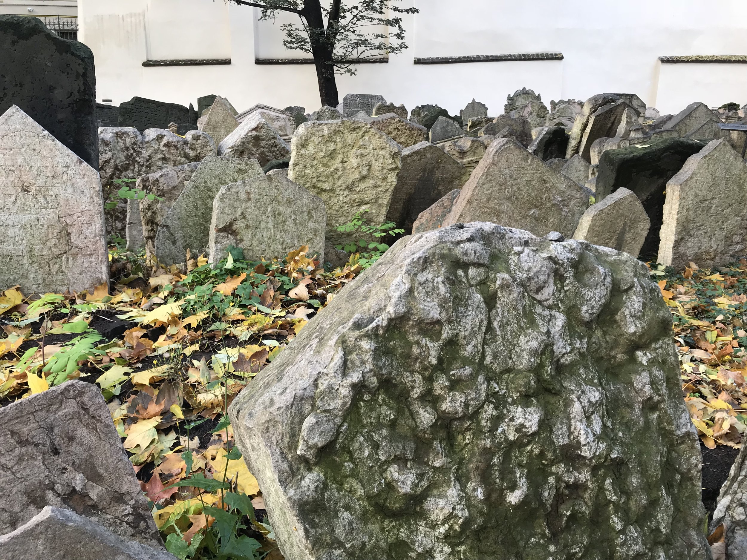 Tombstones in the Jewish Cemetery in Prague, Czech Republic