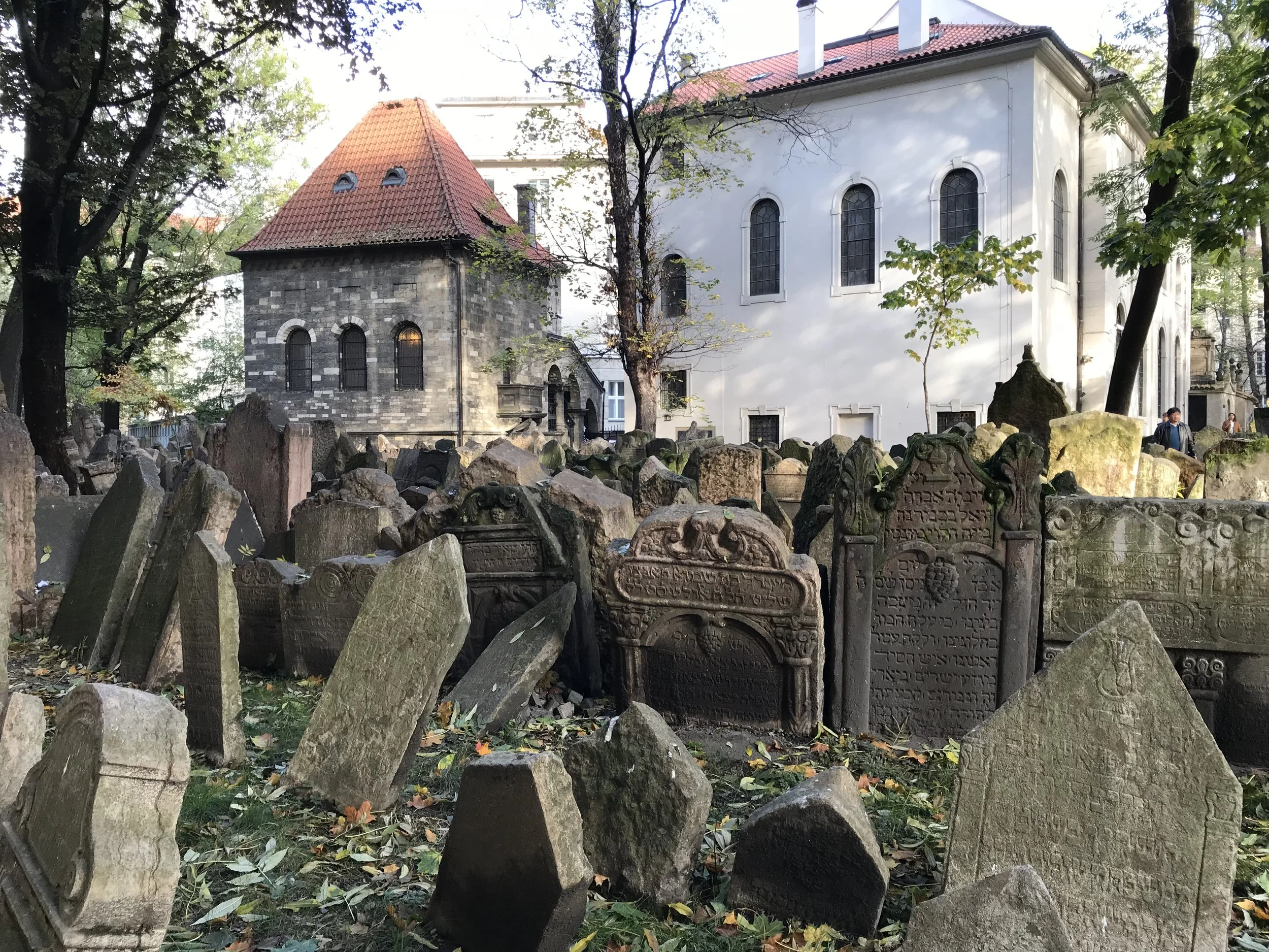Tombstones in the Jewish Cemetery in Prague, Czech Republic