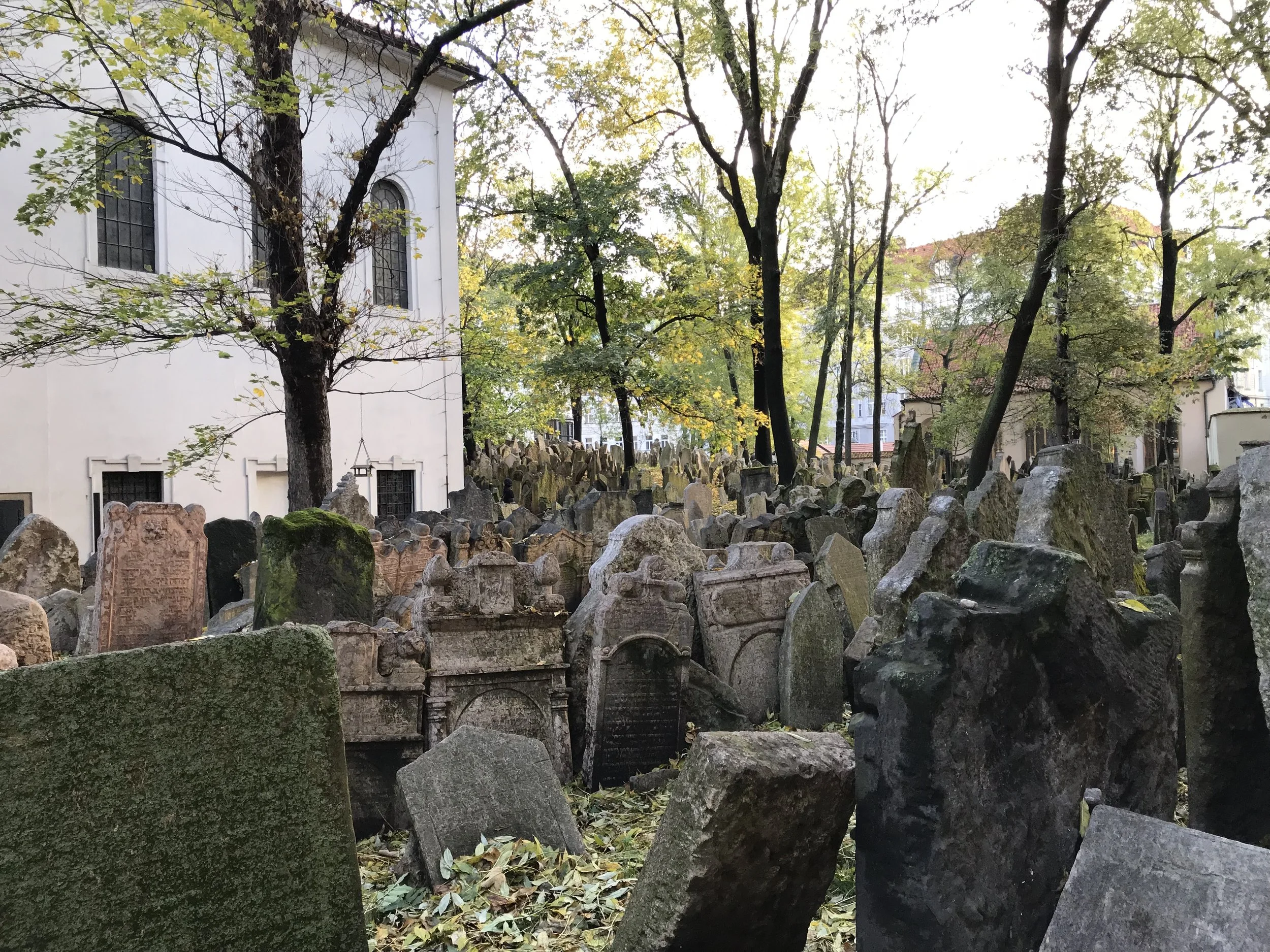Tombstones in the Jewish Cemetery in Prague, Czech Republic