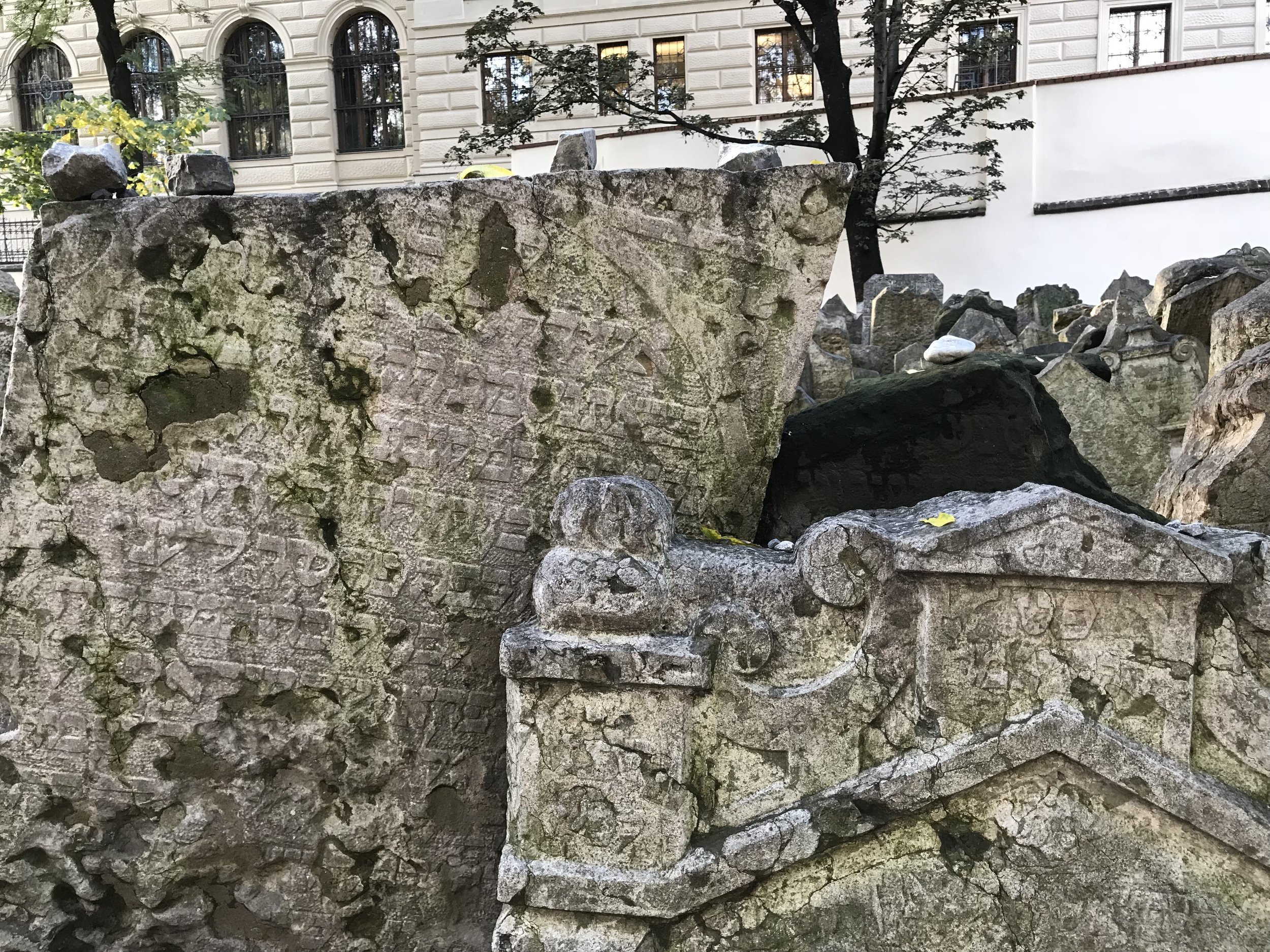 Tombstones in the Jewish Cemetery in Prague, Czech Republic