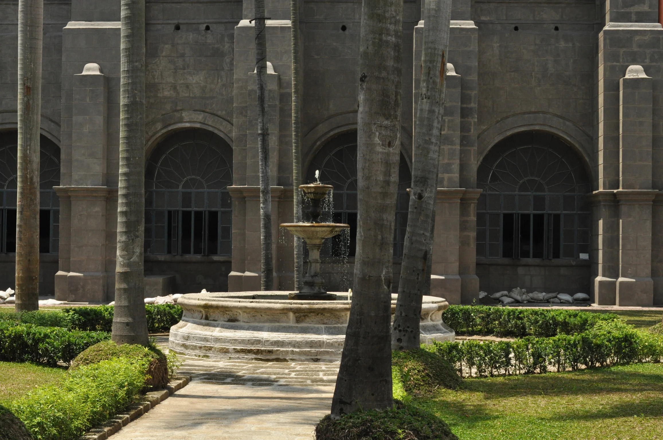 Courtyard fountain of San Agustin Church, Intramuros, Manila Philippines