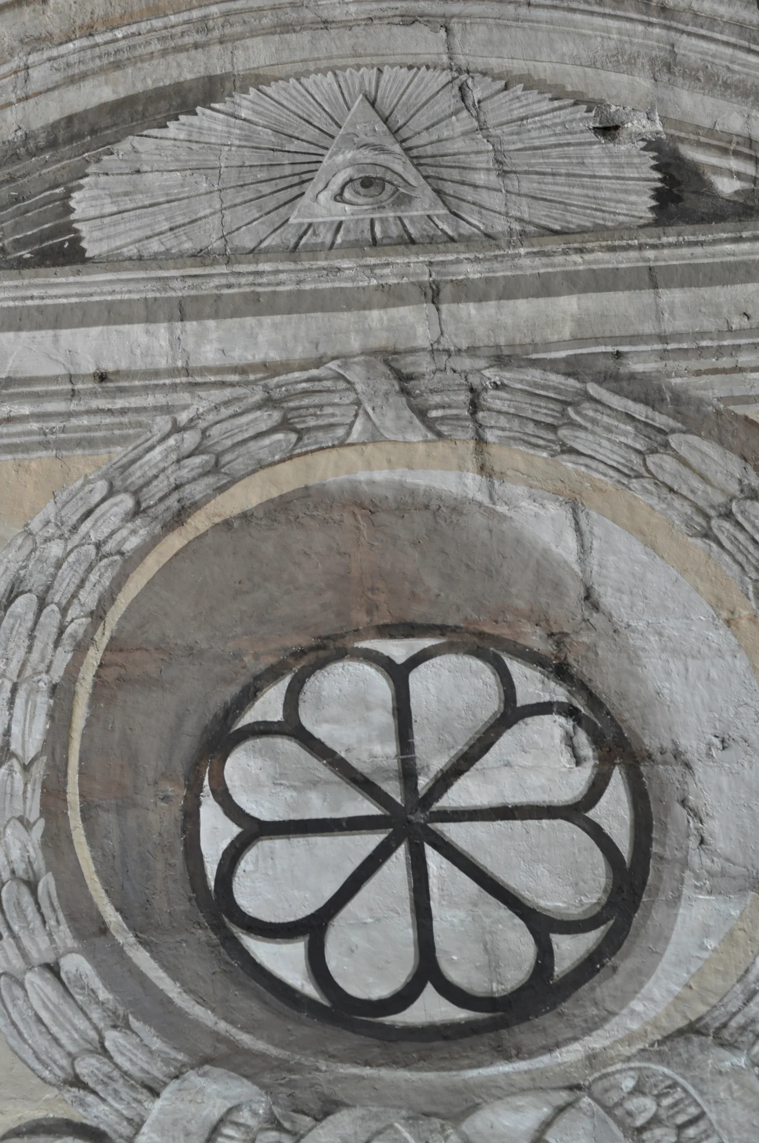 Painted facades in San Agustin Church, Intramuros, Manila Philippines