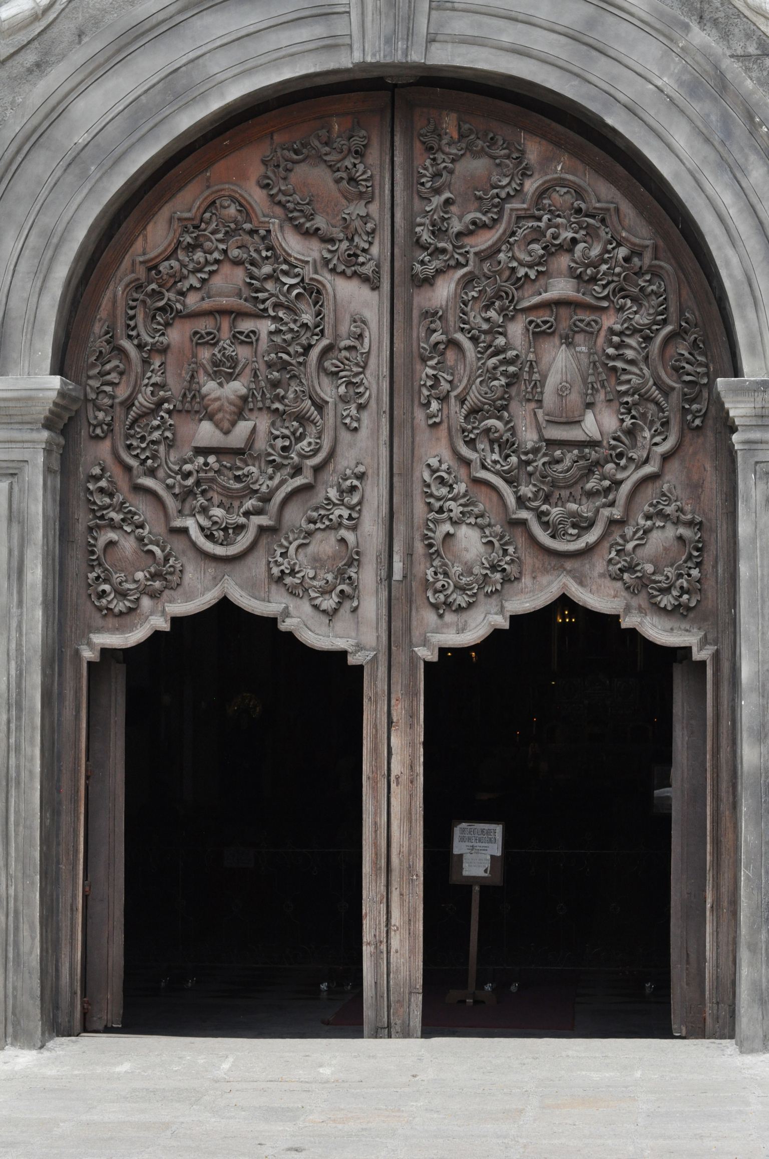 Wooden doors of San Agustin Church, Intramuros, Manila Philippines