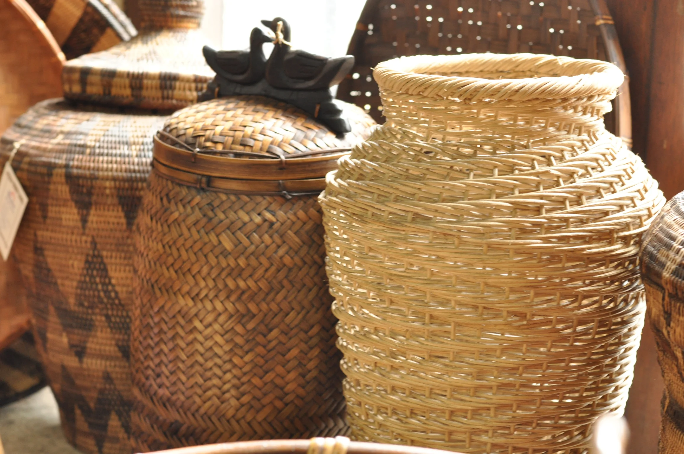 Traditionally woven baskets for sale Intramuros, Manila, Philippines
