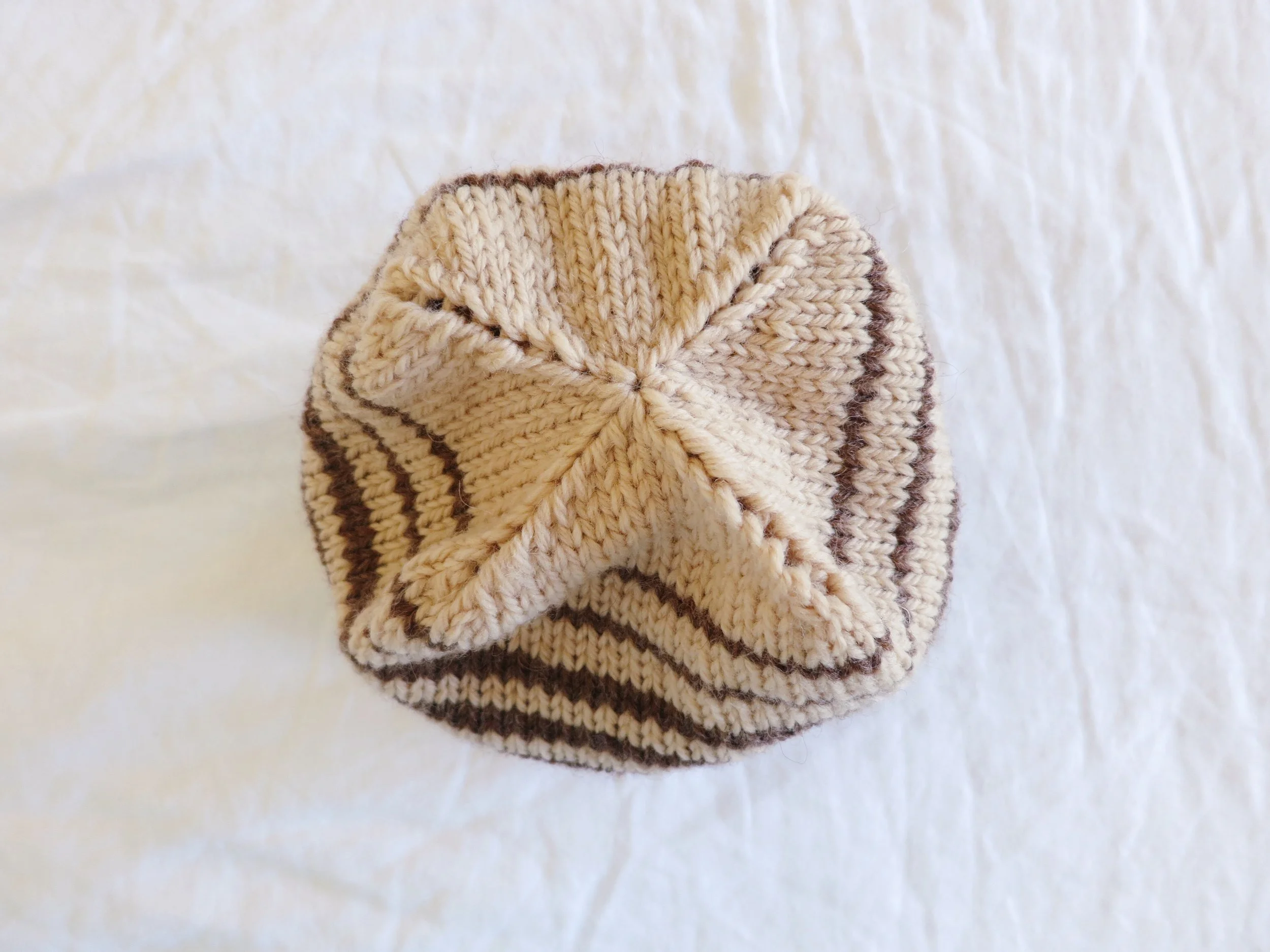 Brown striped wool hat