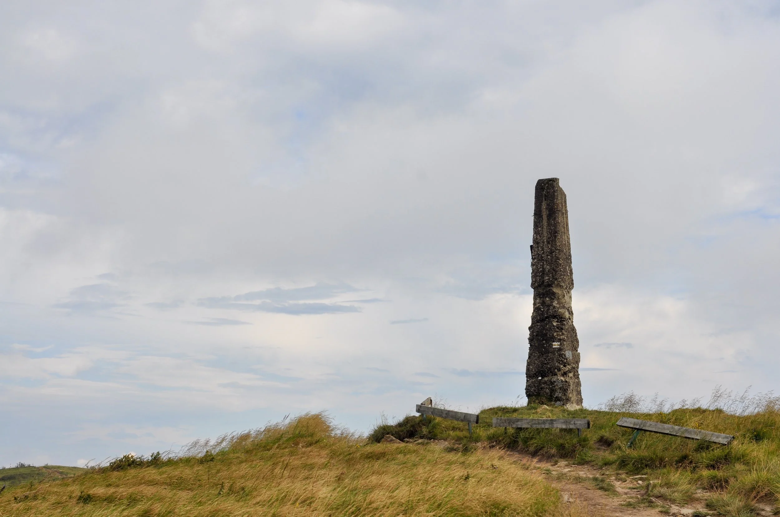 The Wielka Rawka monument on the Tri-Border hike in the Bieszcady Mountains