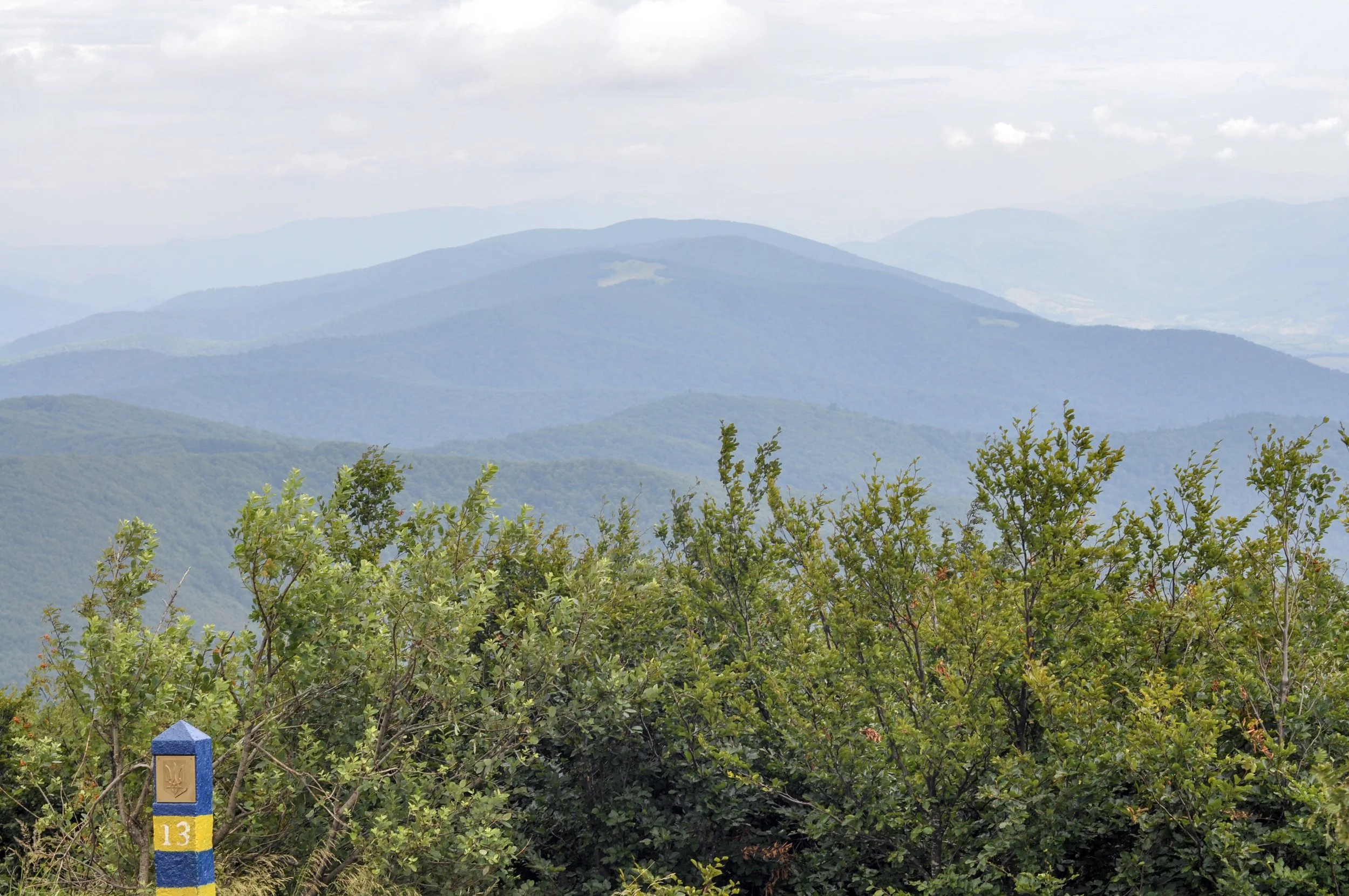 Views across Ukrainian mountains on the Tri-border Hike in the Bieszcady Mountains