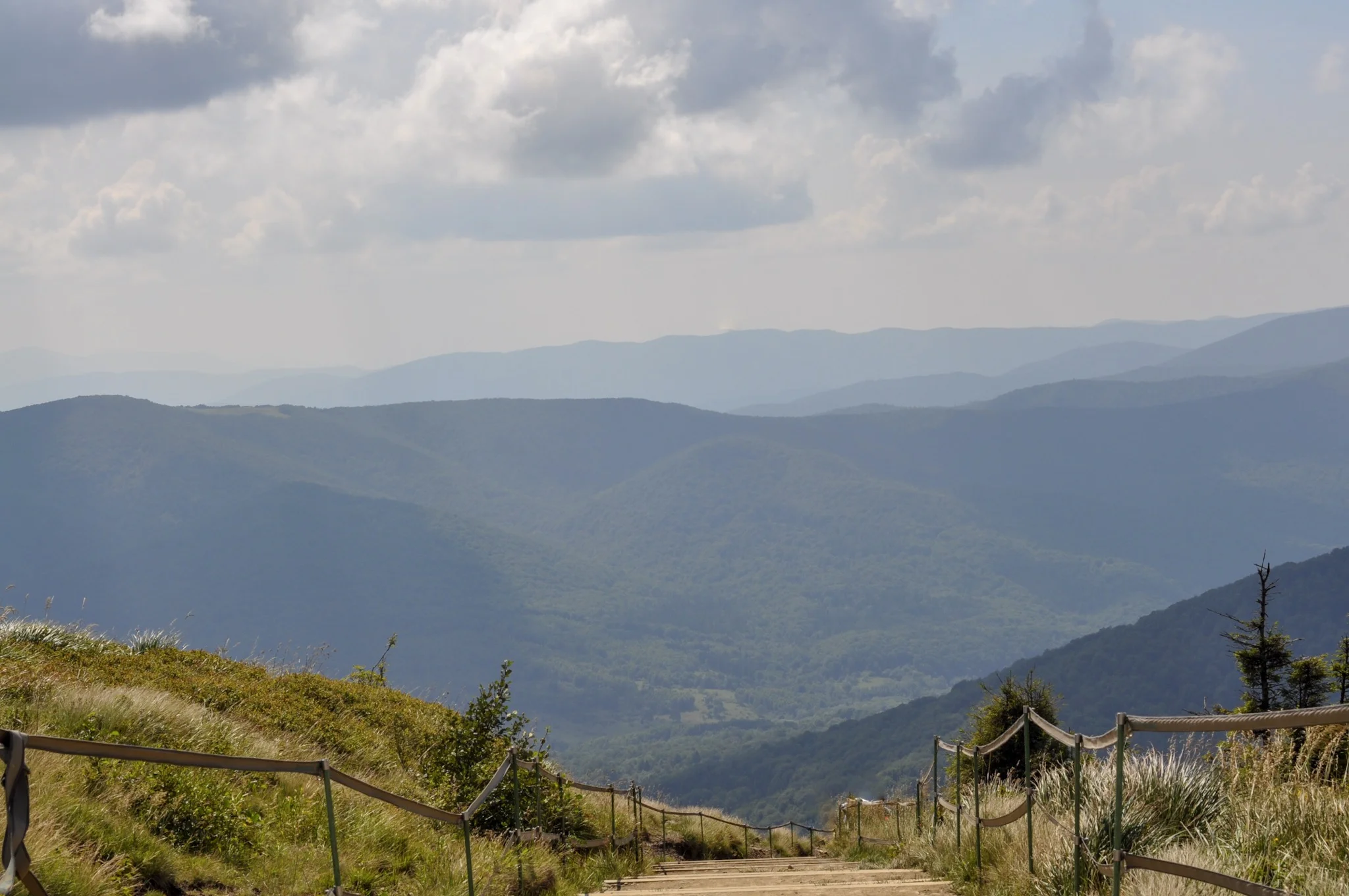 Stairs leading to Tarnica Peak