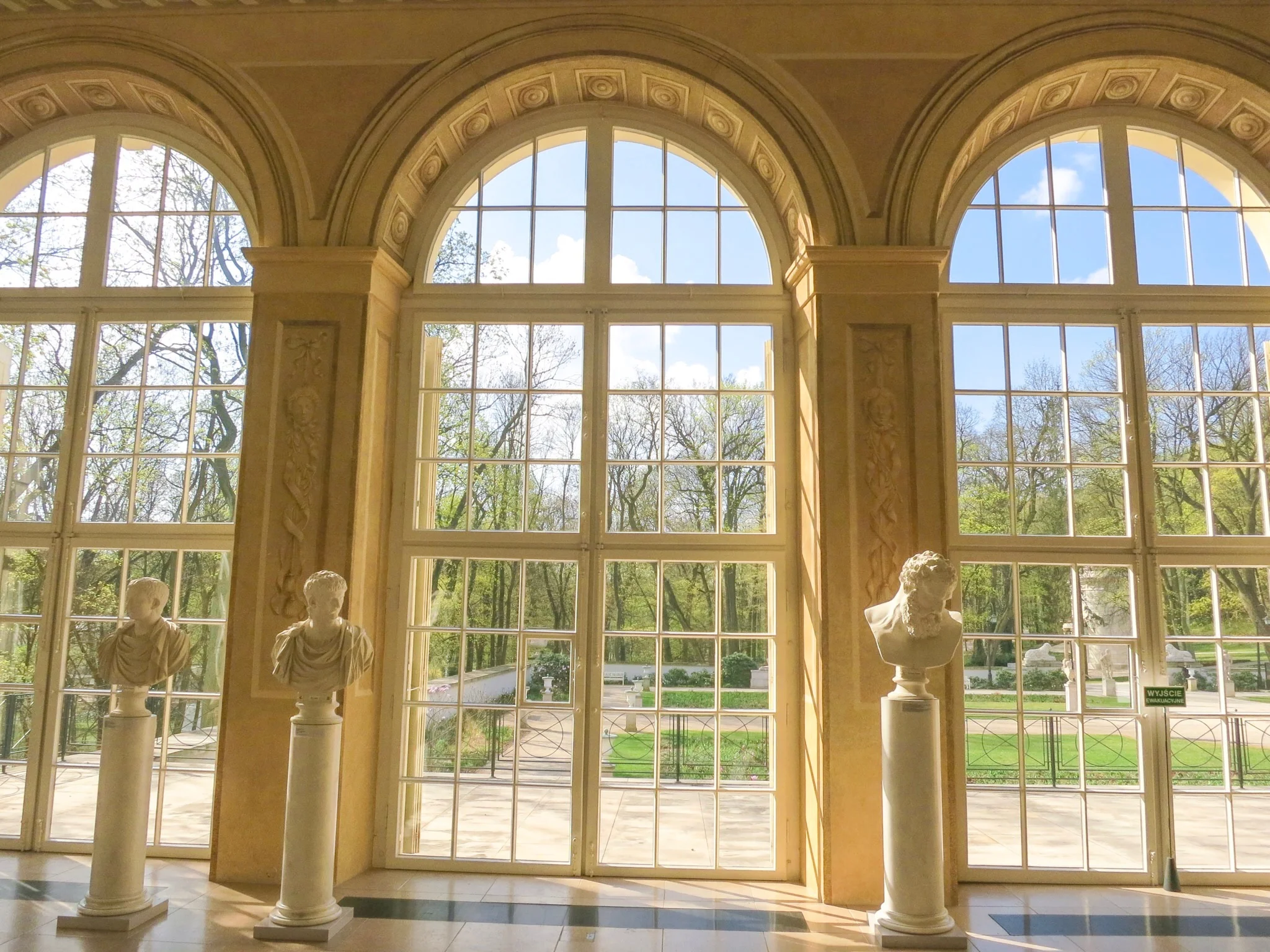 The windows at the Old Orangery in Łazienki Royal Park, also brilliantly unadorned