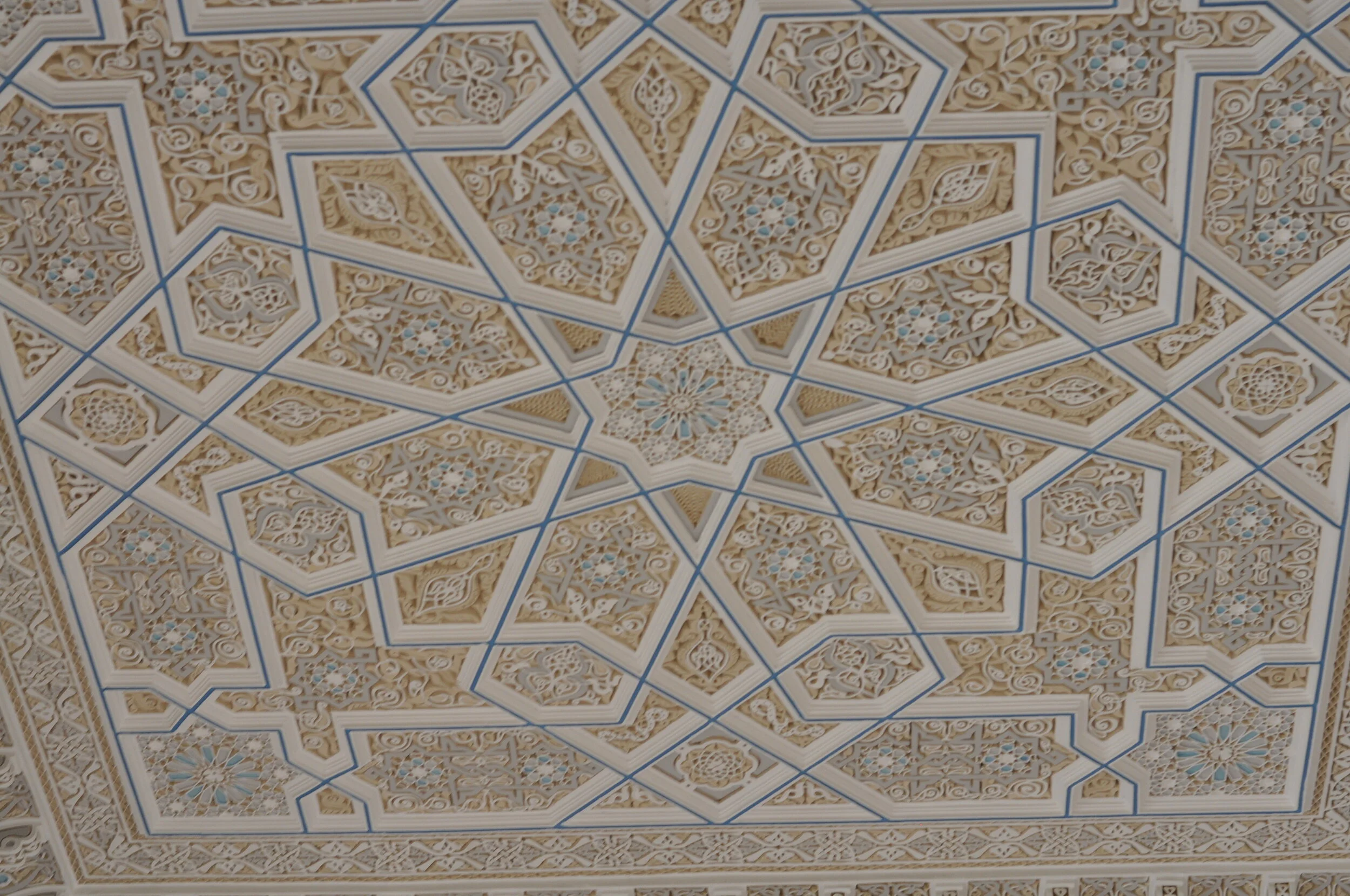 Ceiling scrollwork at Grand Mosque in Kuwait City, Kuwait