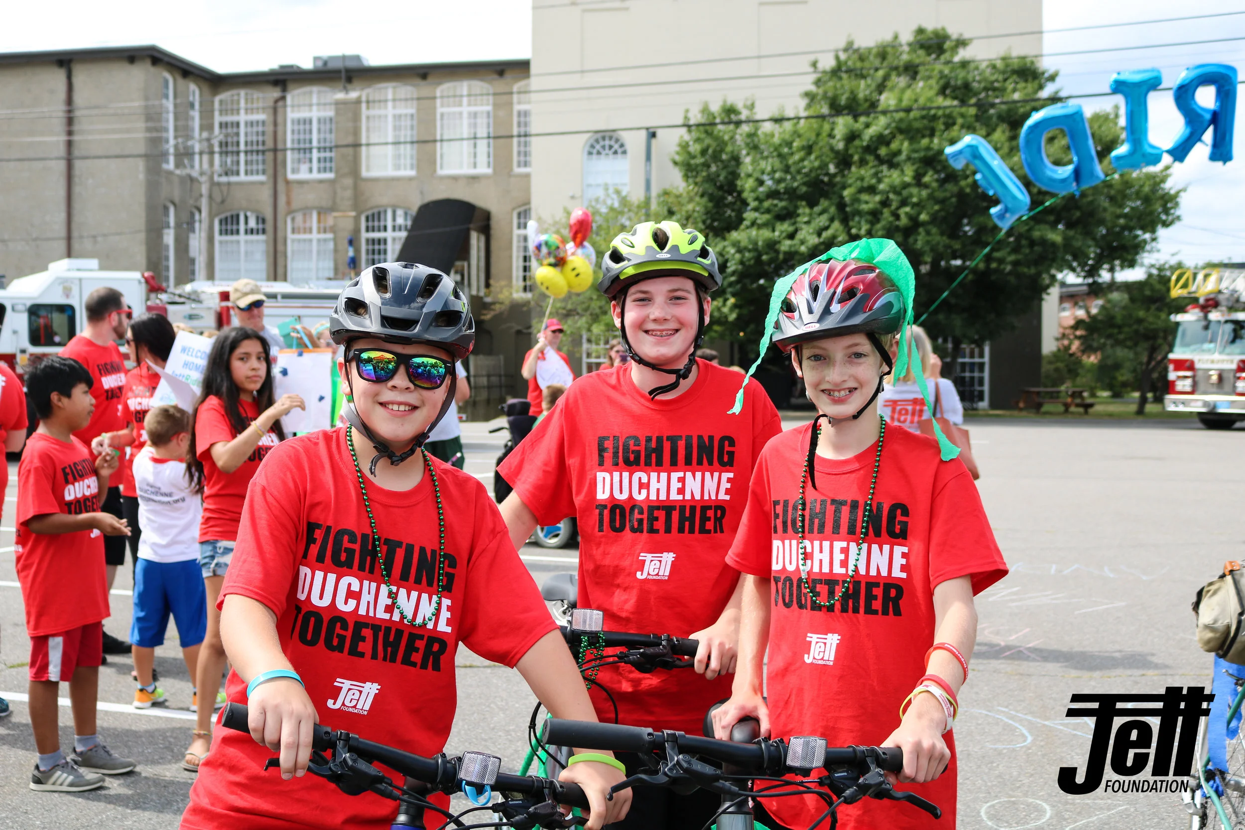 Liam and friends at last year’s JettRide finish line in Plymouth, MA.