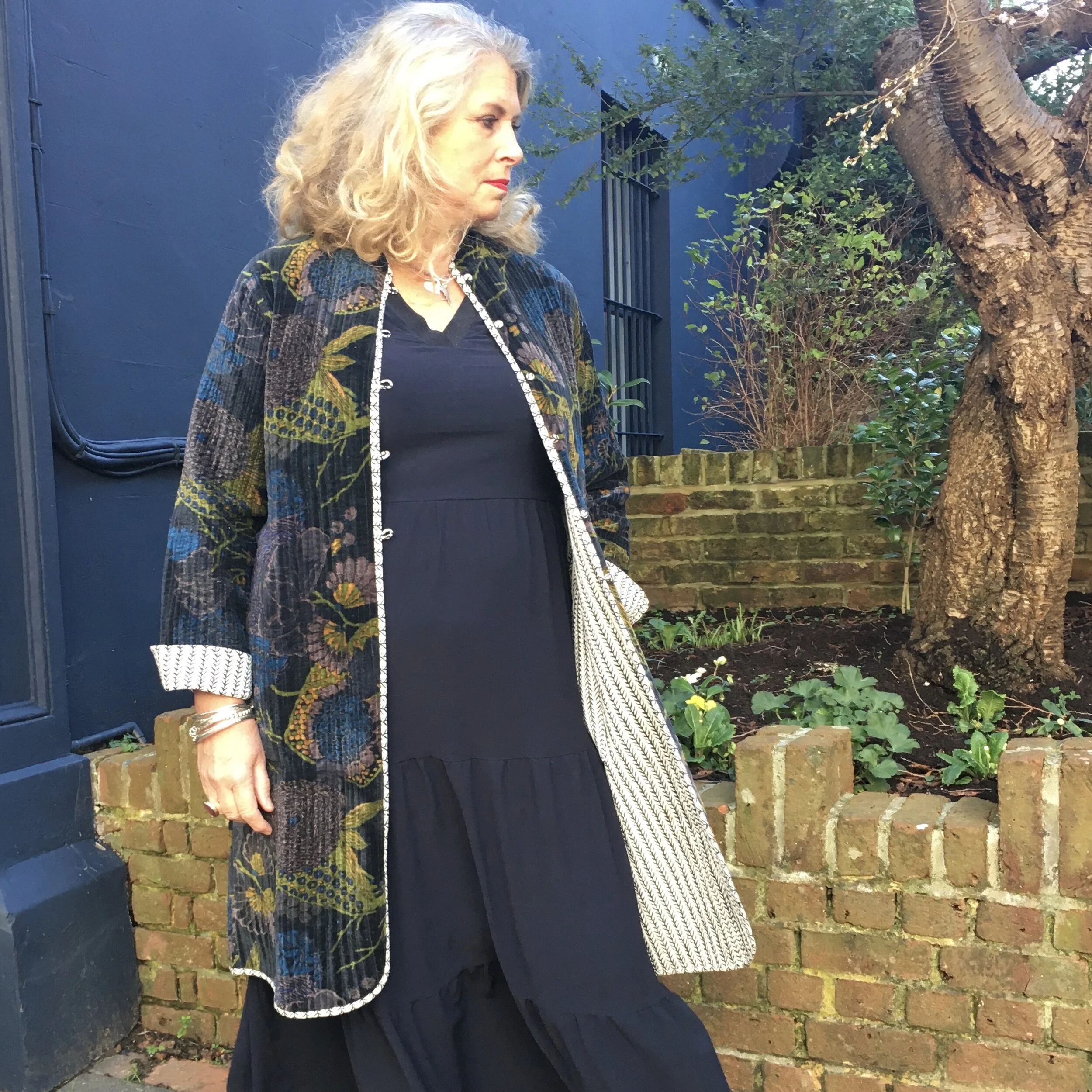 long embroidered coat