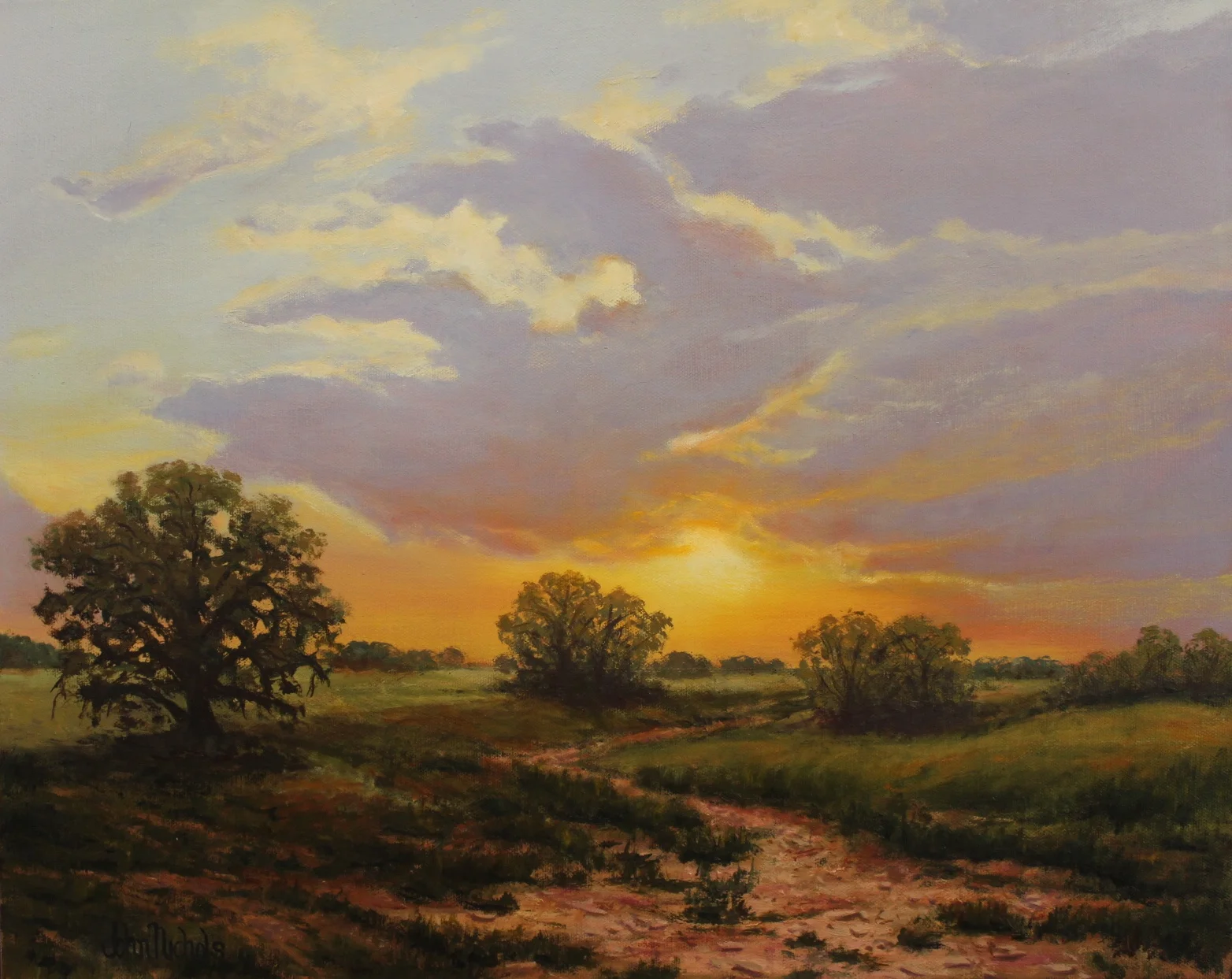 Valley Sunset, Oil by John Nichols