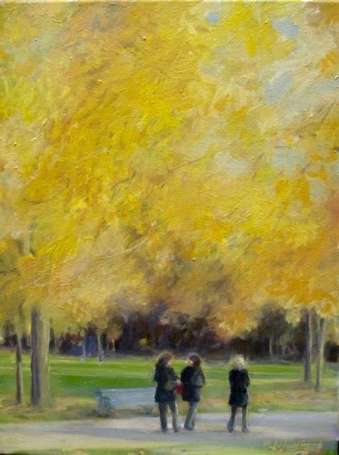 London, The Conversation, 12 x 16", Oil (sold)