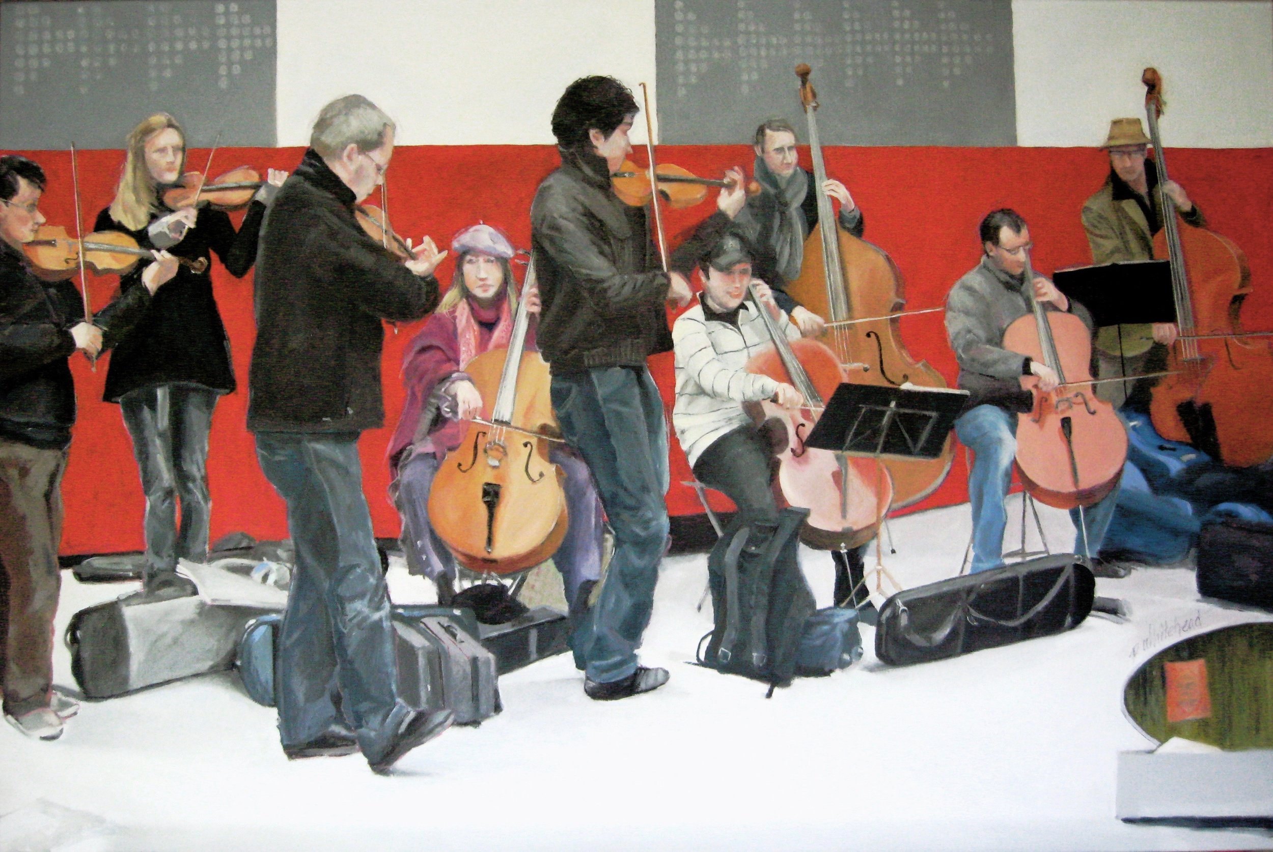 Paris Street Musicians, 36 x 24, Oil, private collection