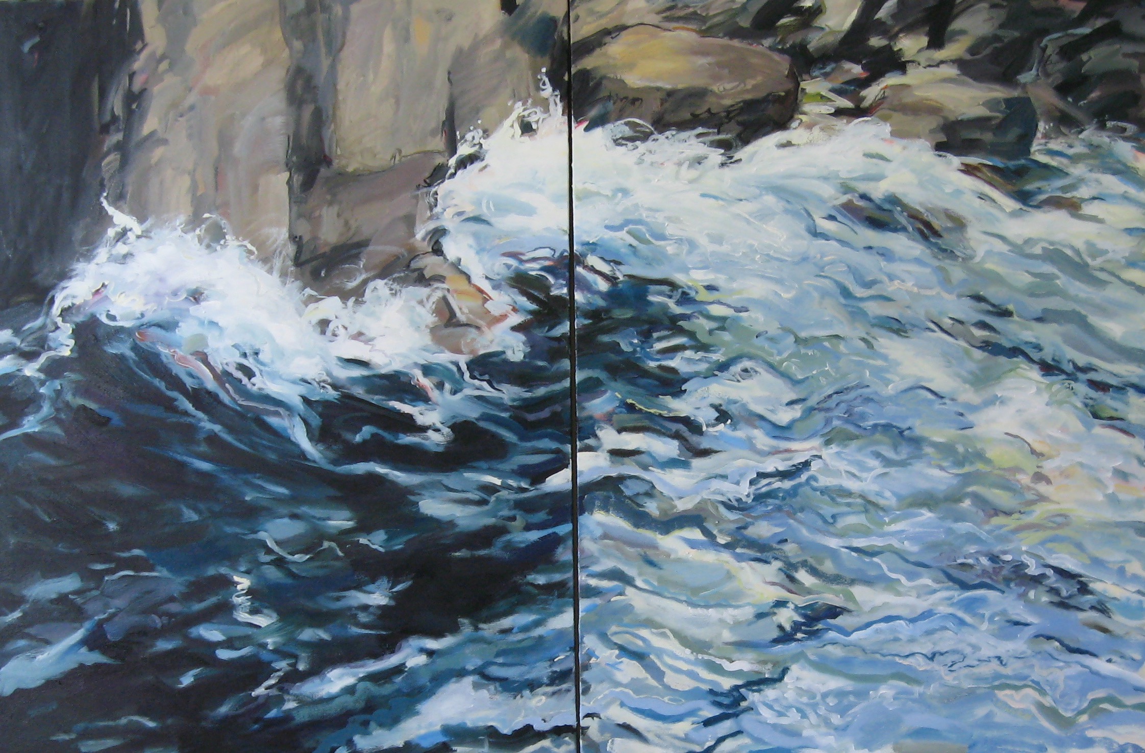 Wave #12, diptych, 60 x 40", Oil