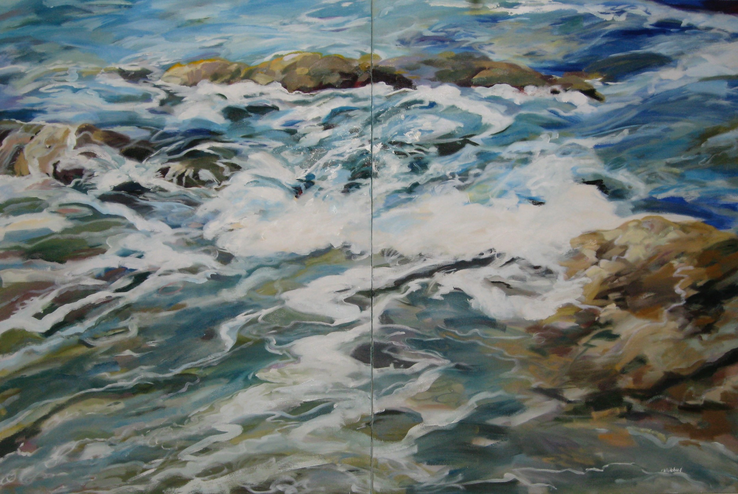 Wave #15 diptych, 60 x 40", Oil (private collection)