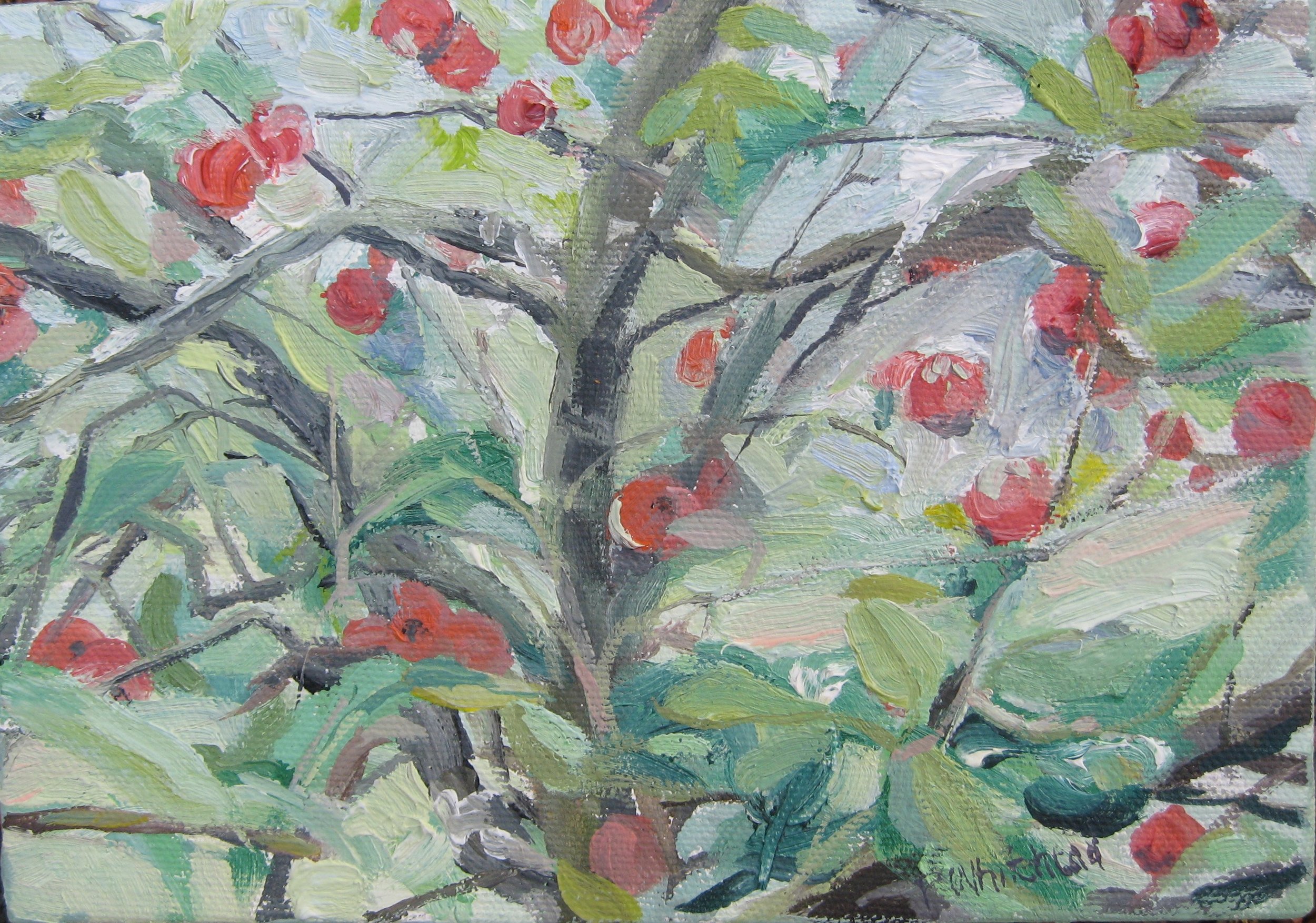 Apples II, 7x5", Oil, (sold)