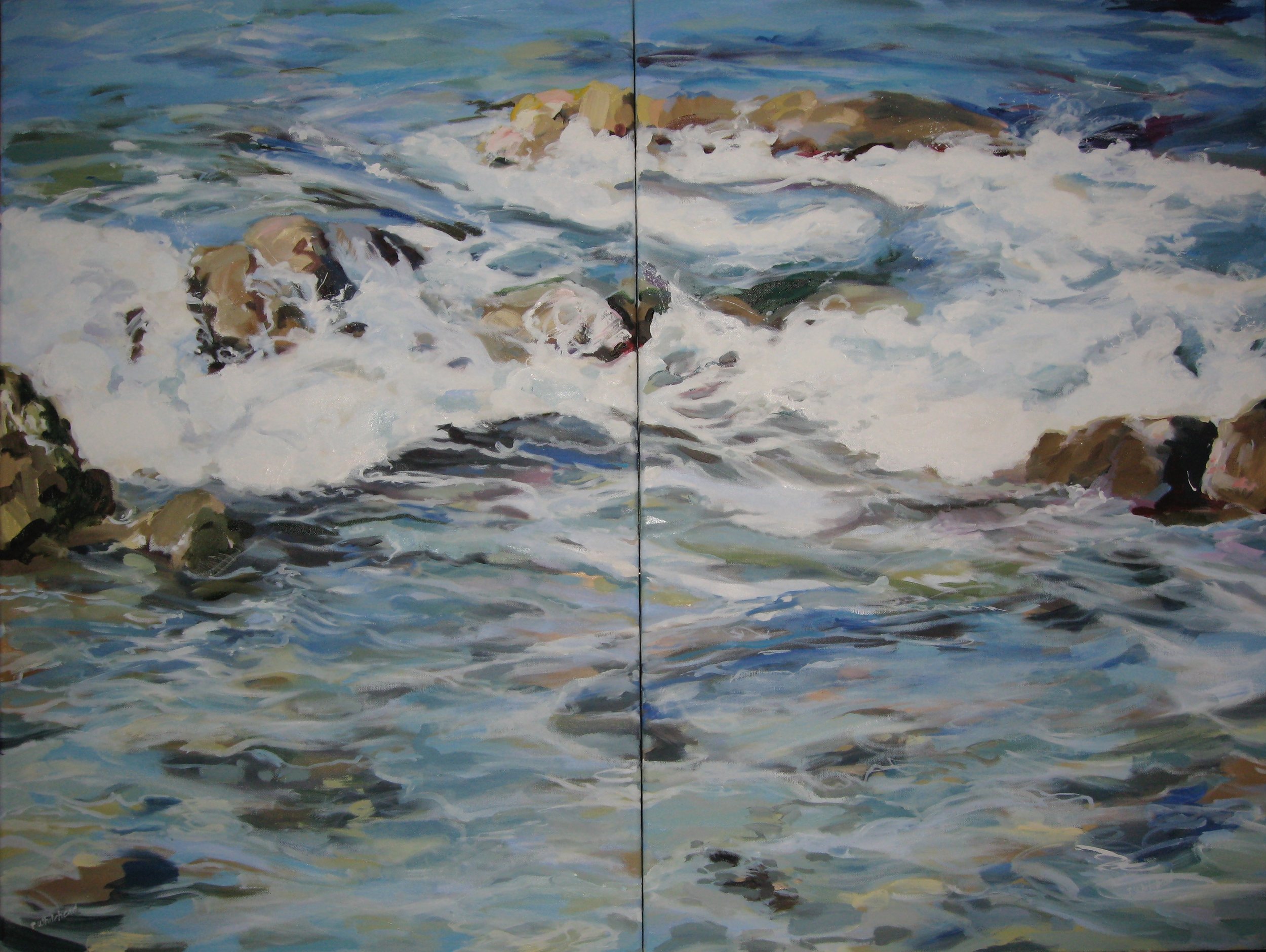 Wave #21 diptych, 40 x 30, Oil, (sold)