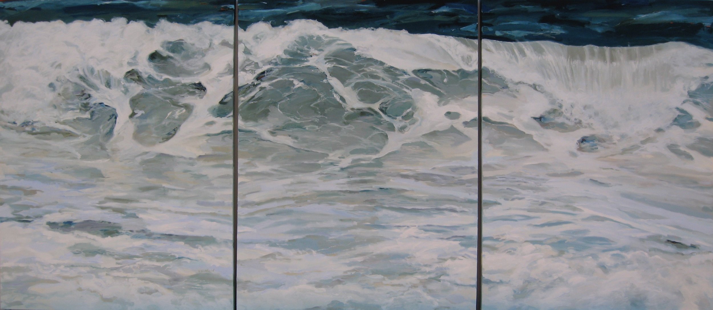 Wave #23 Triptych, 108" x 48", Oil (sold)