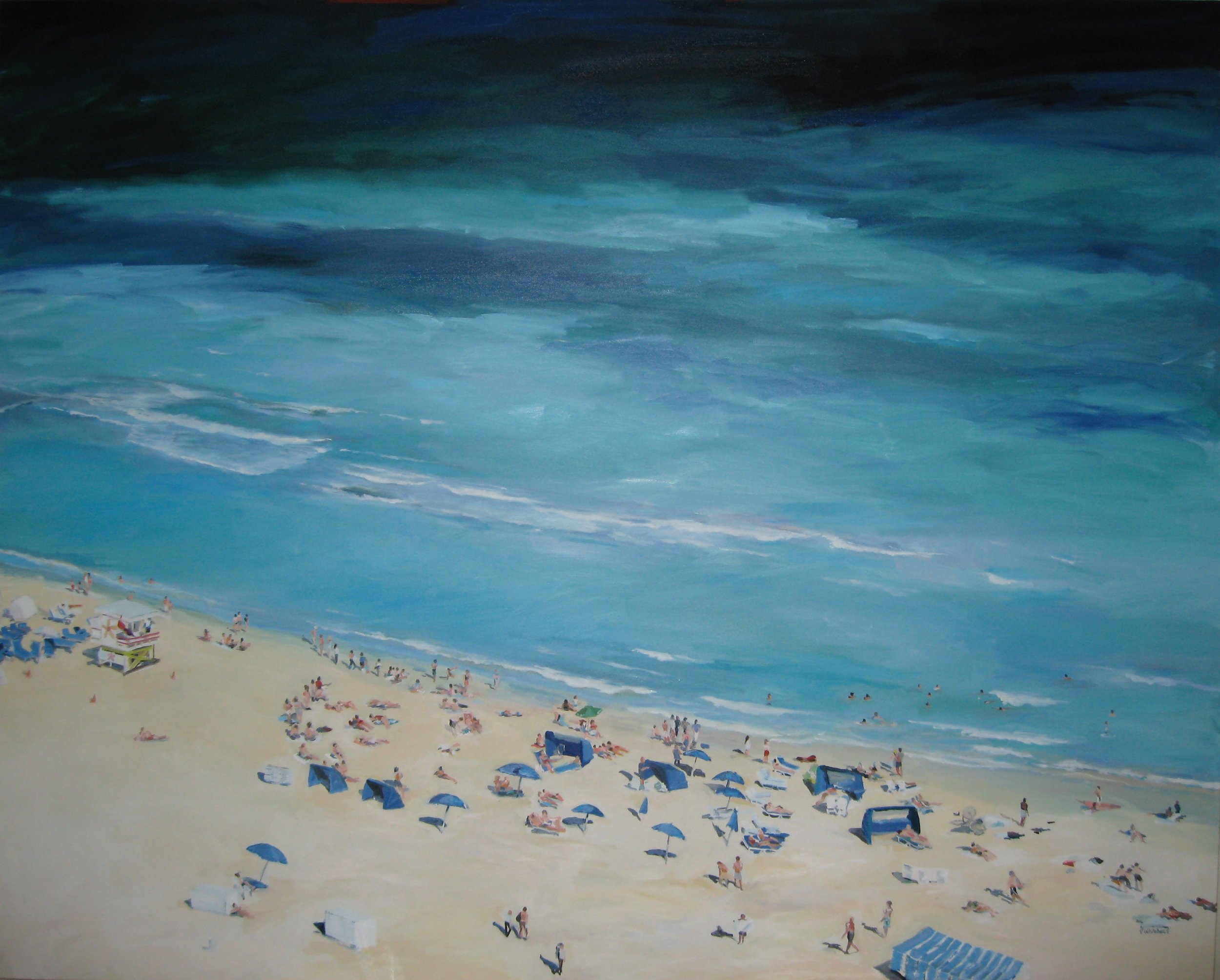 Day at the Beach, 60 x 48", Oil (sold)