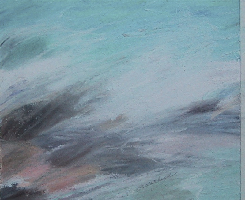 Caribbean Waves #1, 6 x 5, pastel