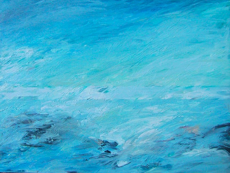 Abstract, Caribbean Wave #3, 24 x 18, Oil, (sold)