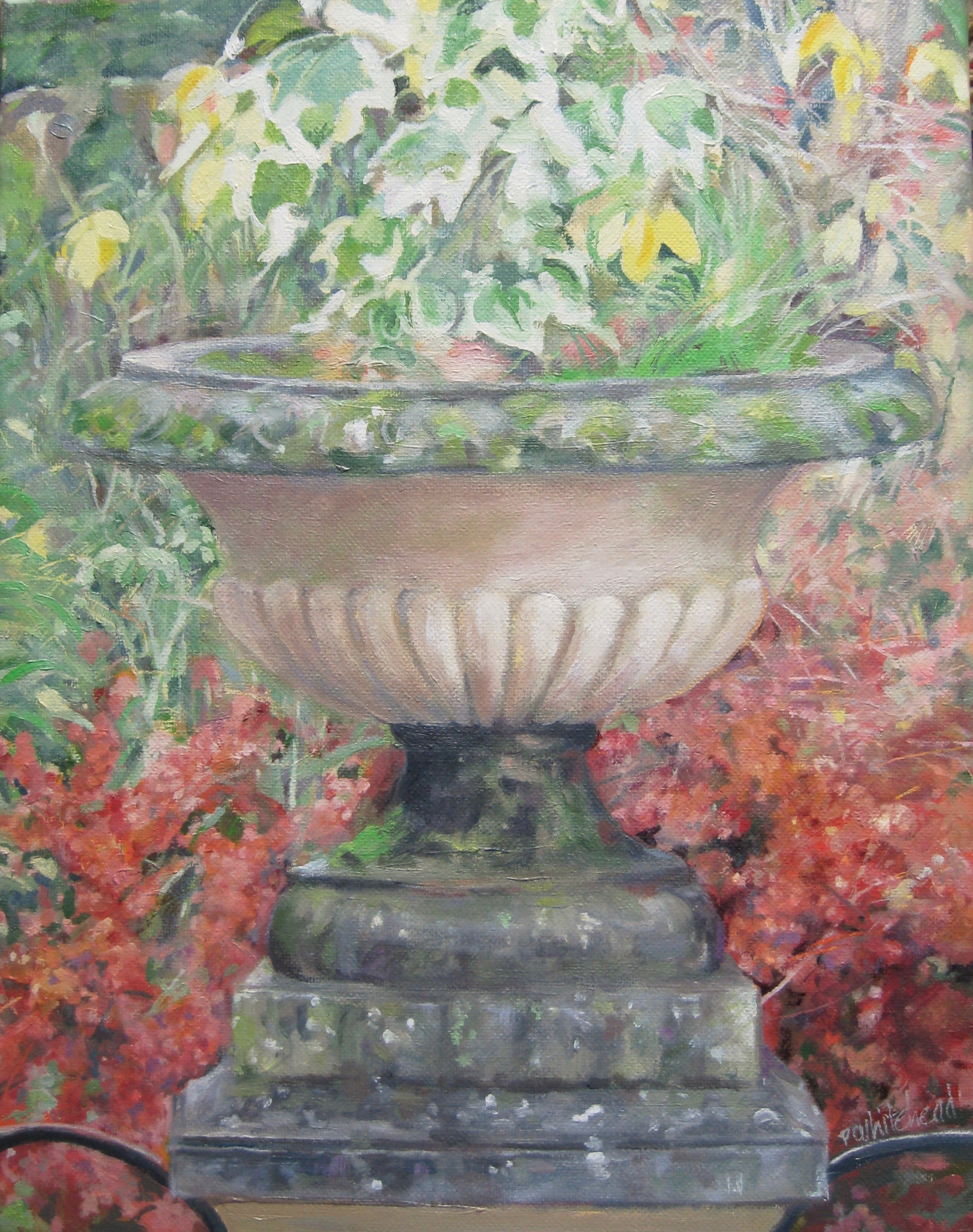 English Garden, The Urn, 11 x 14", oil (private collection)