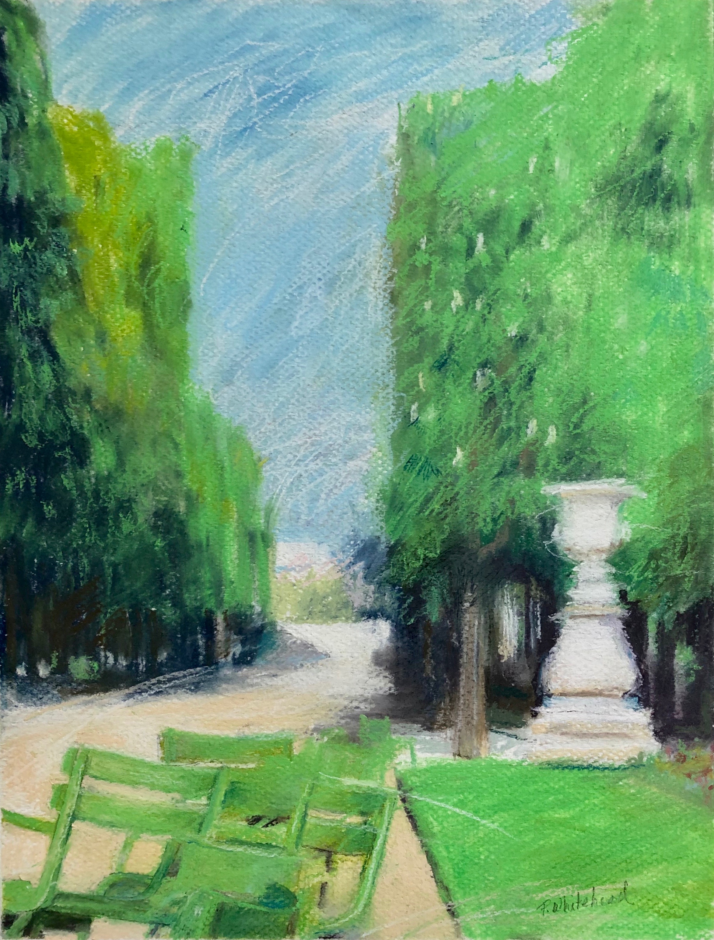 Jardin des Tuileries, 11 x 14", pastel (private collection)