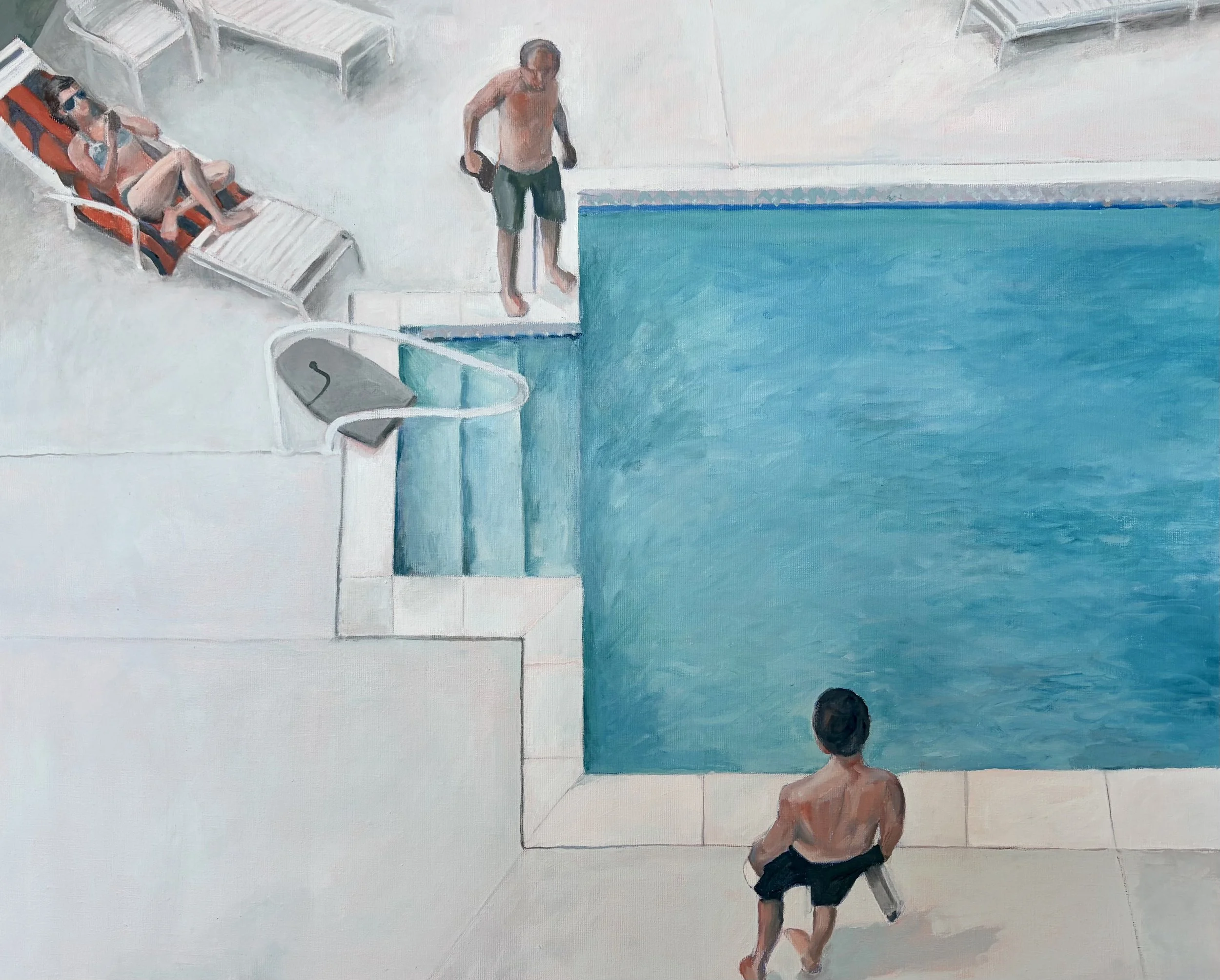 Poolside, 30 x 24", oil