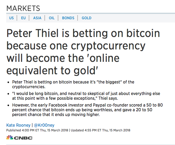 Thiel still sounds very bullish. Read the full article on CNBC here .