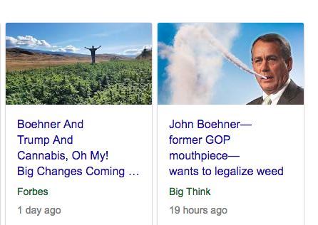John Boehner does the all-American thing and is putting money ahead of hypocritical outdated party orthodoxy on weed