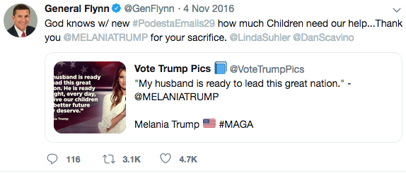 From General Flynn’s Verified Twitter account.