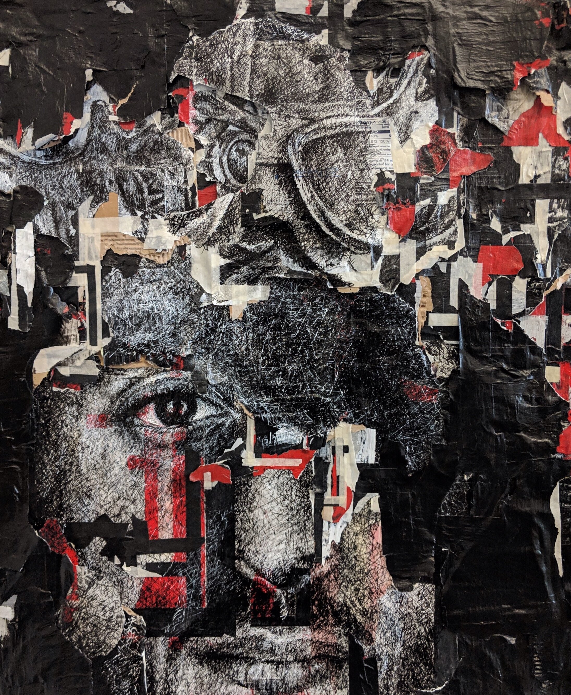 Jamal Thorne, Untitled #20, 2019, acrylic paint, tape, acrylic ink, 24 × 18 inches.