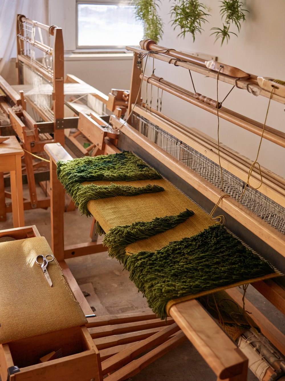 A loom in Sandy Lamb’s studio, photo courtesy of Tanner Gooding