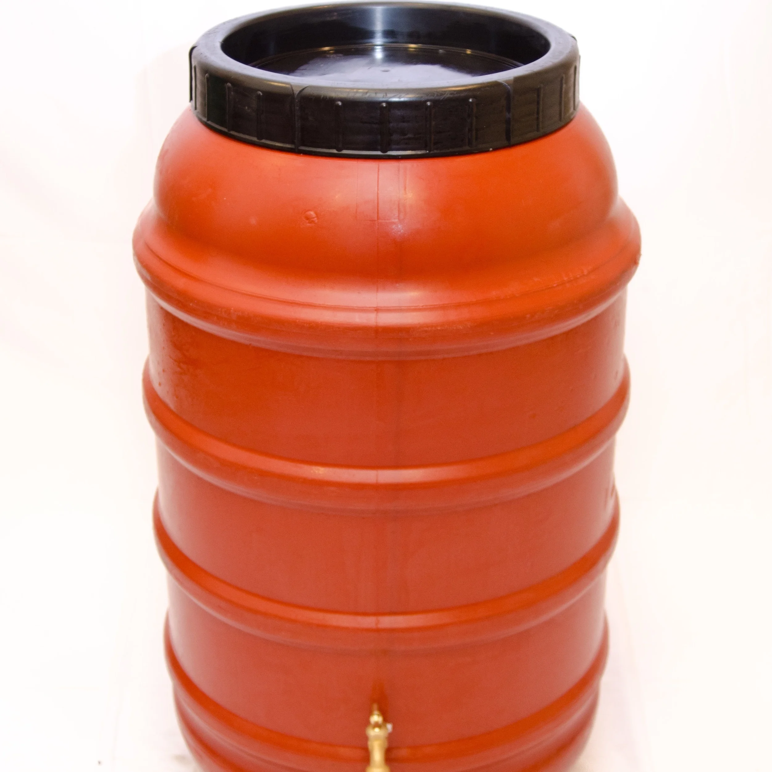 Item # 1115-B - Spigoted - USED 55 Gal Red Poly Screw Top