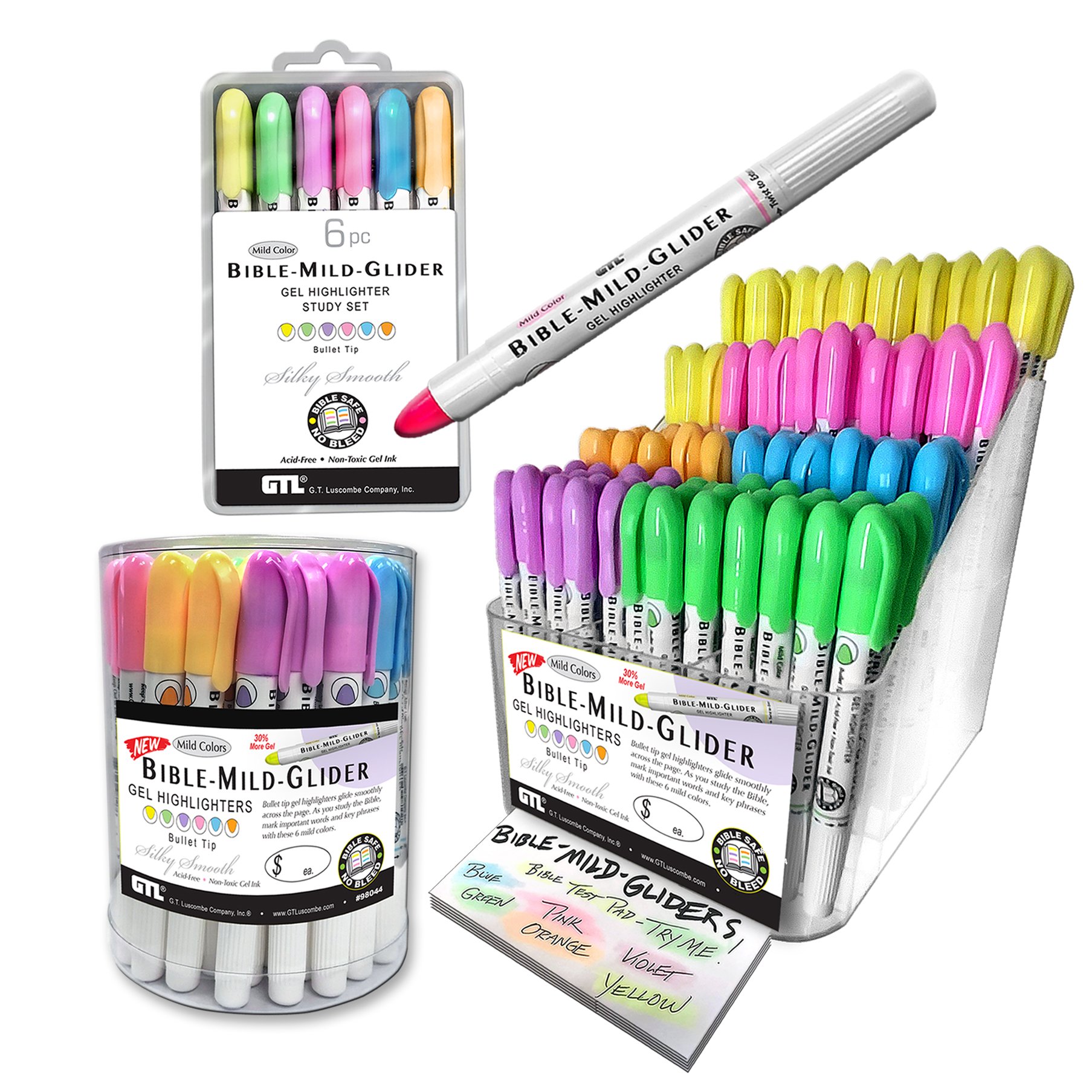 Rainbow Gel Pens 6pc Fine Line 0.7mm Gel Pens Colored Gel 