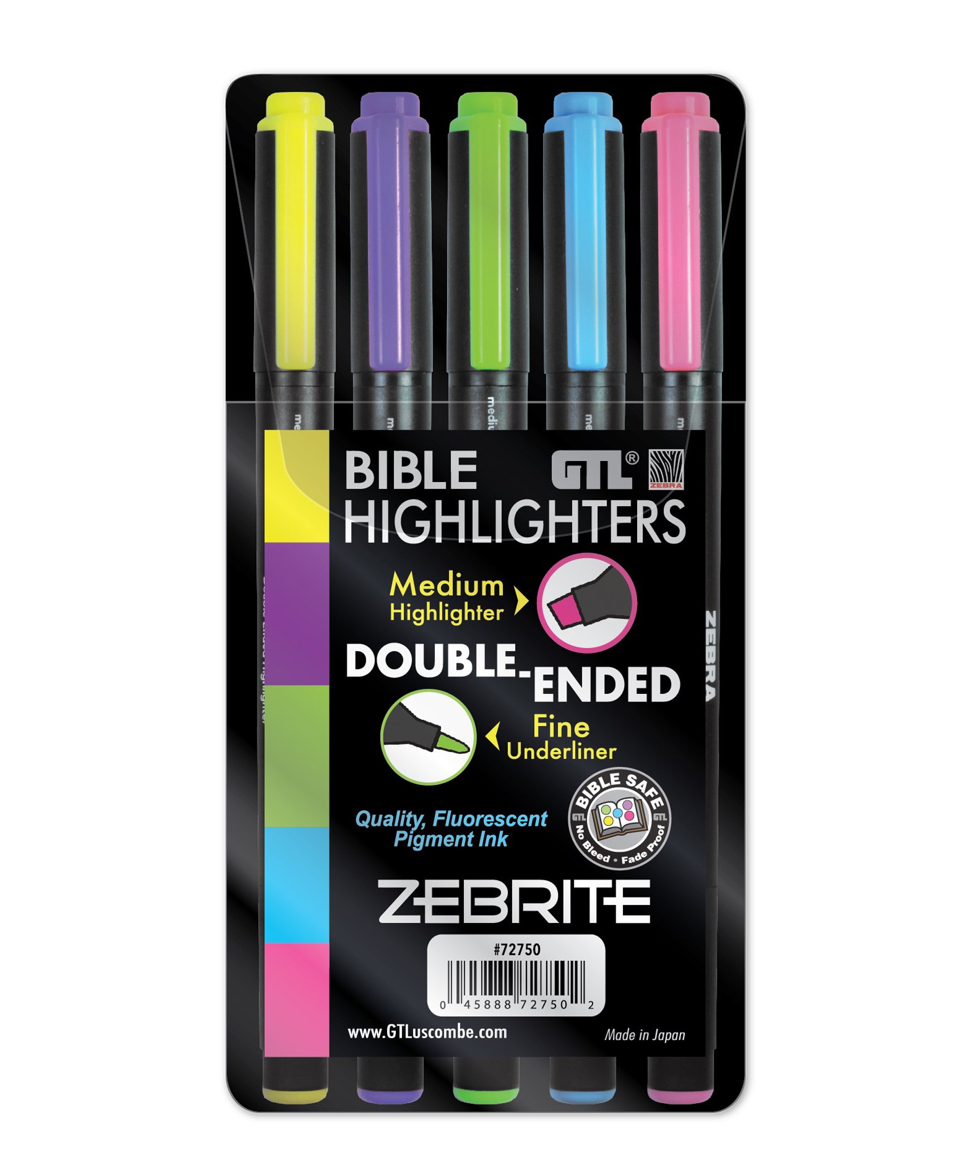 GT Luscombe Company, Inc. 10 Piece Inductive Bible Study Pen/Pencil Set |  No Smearing or Fading | Cross Imprint | No Bleed Pigmented Ink Black, Blue